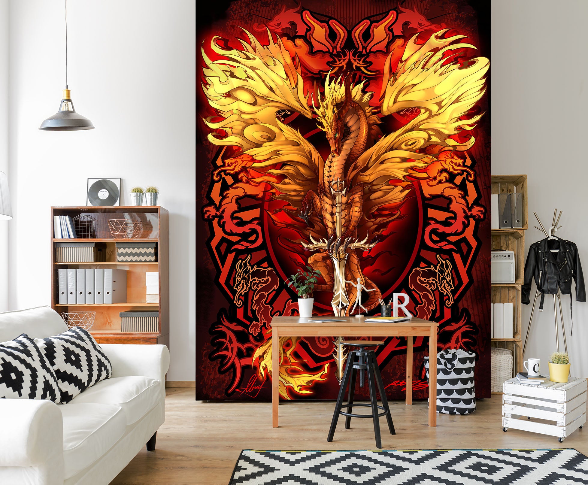 3D Dragon Pattern 8138 Ruth Thompson Wall Mural Wall Murals