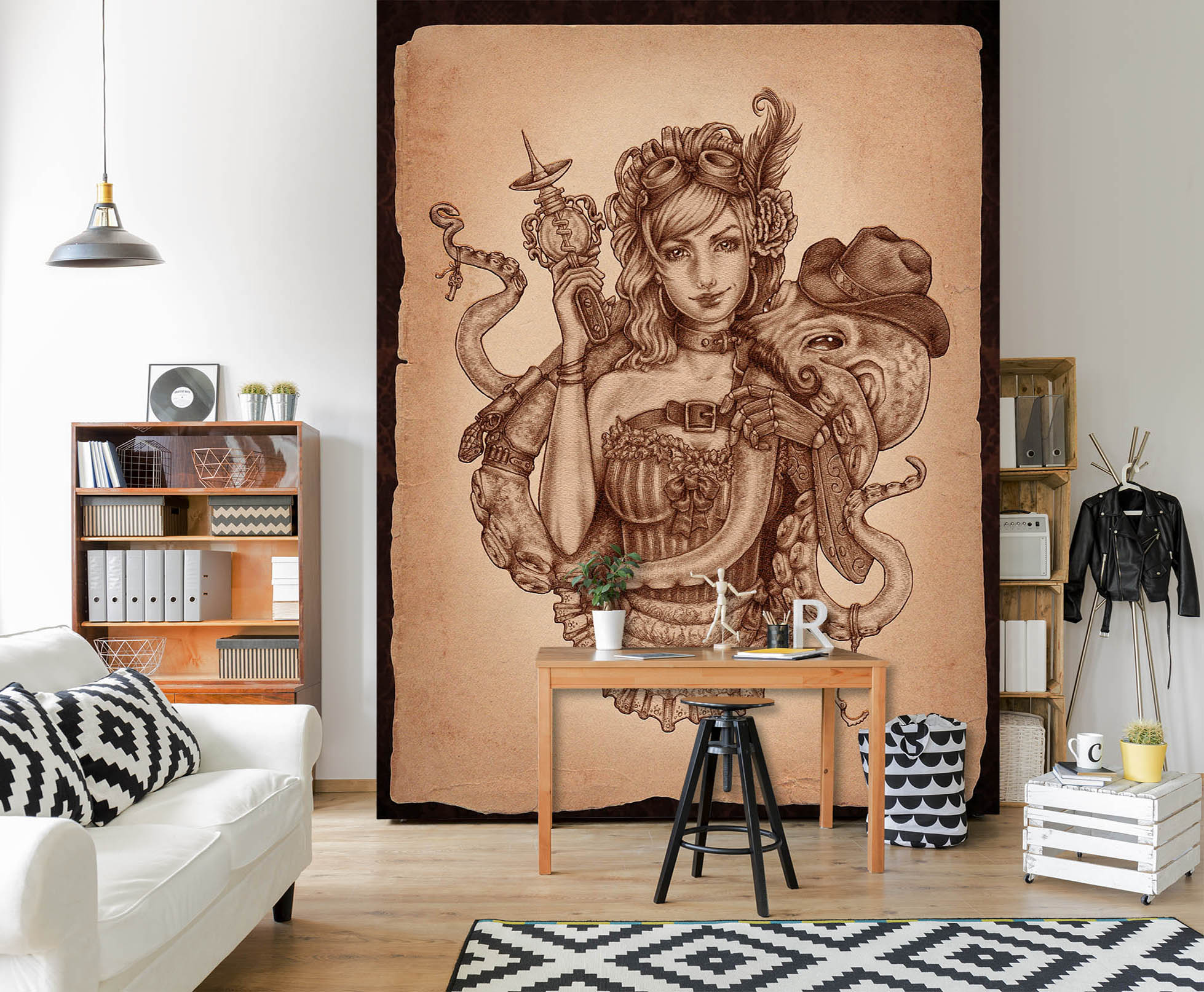 3D Octopus Woman 8800 Brigid Ashwood Wall Mural Wall Murals