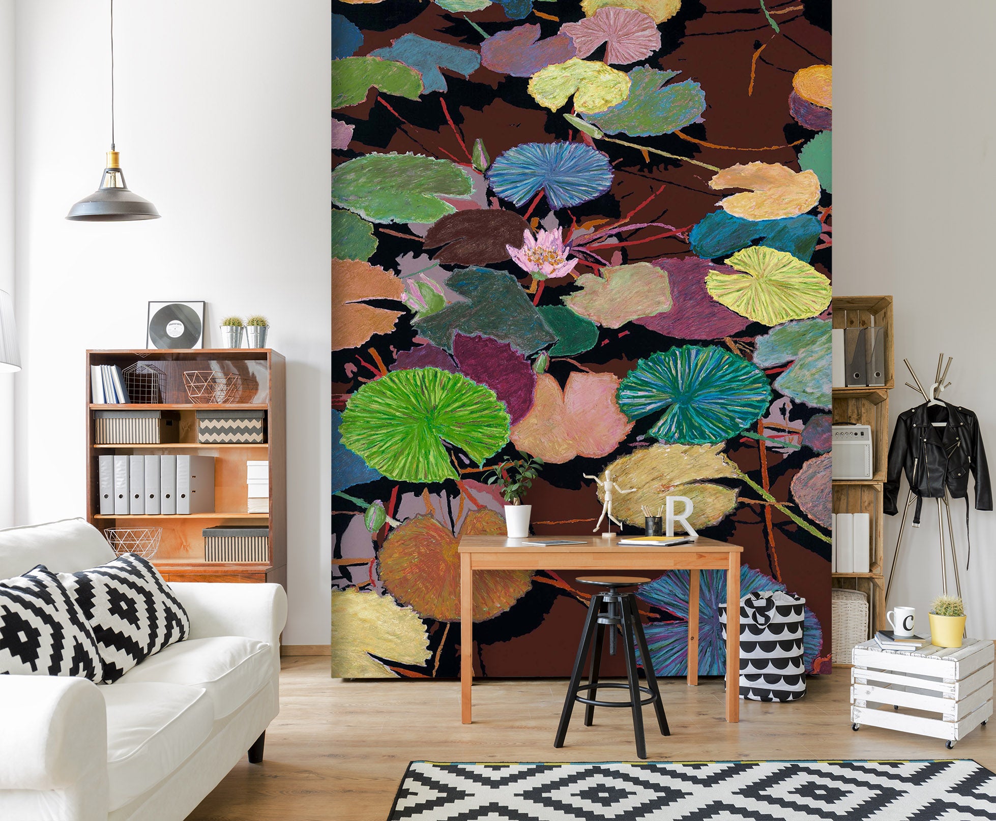 3D Color Lotus Leaf 267 Allan P. Friedlander Wall Mural Wall Murals