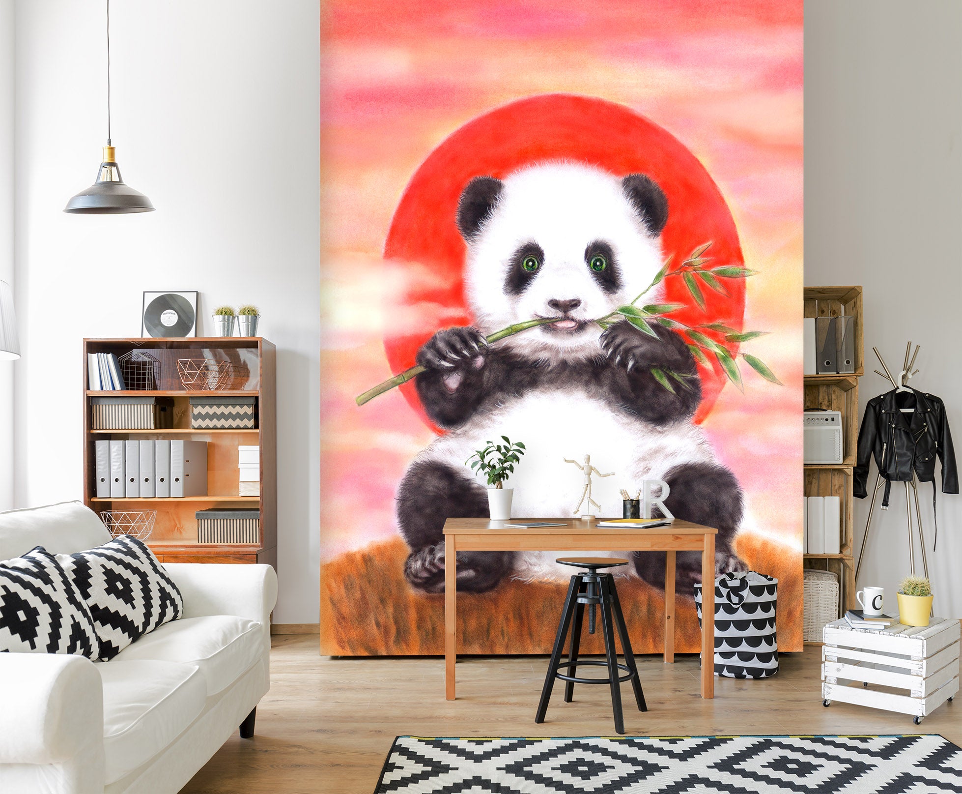 3D Sun Panda 5489 Kayomi Harai Wall Mural Wall Murals