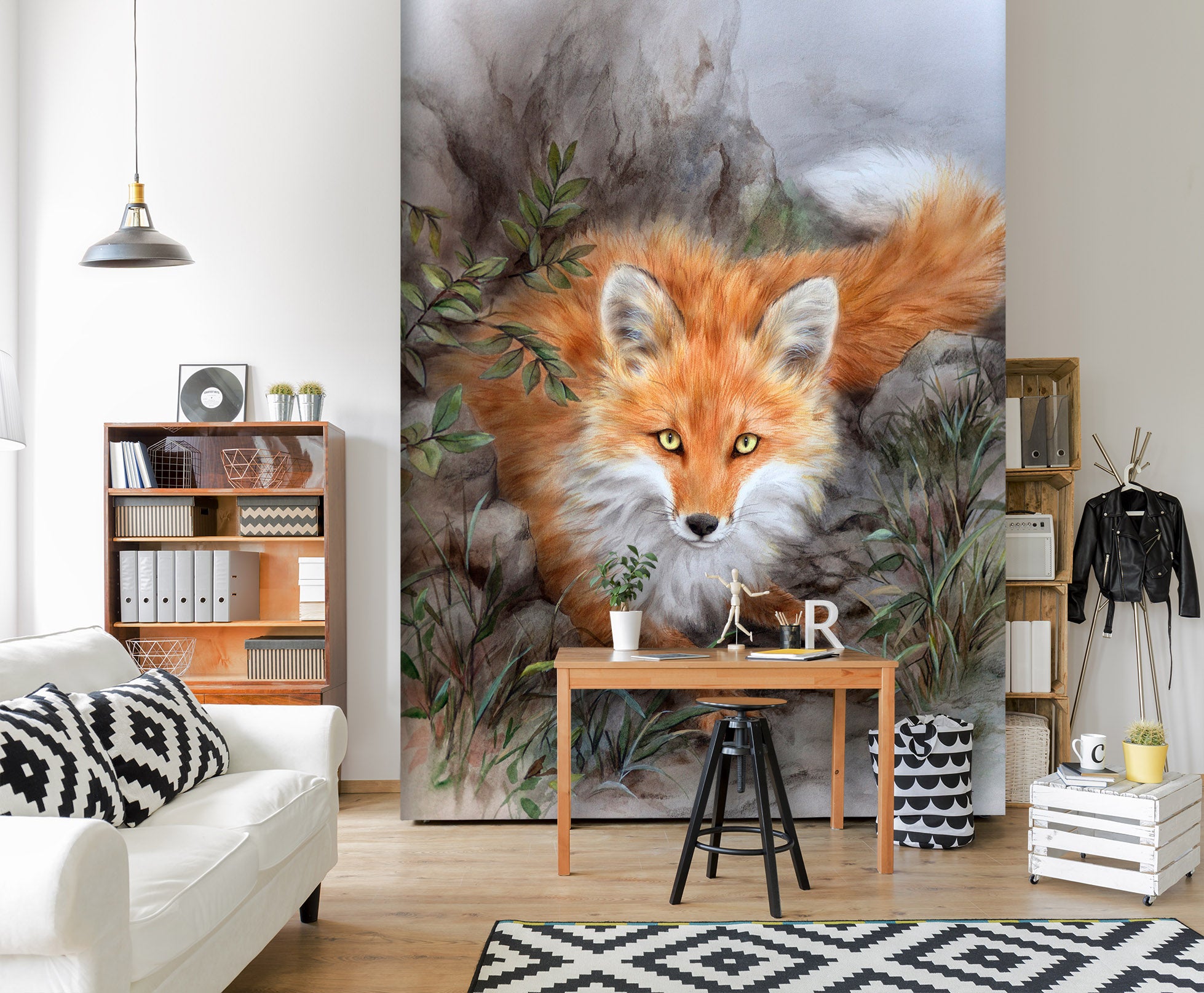 3D Orange Fox 5472 Kayomi Harai Wall Mural Wall Murals