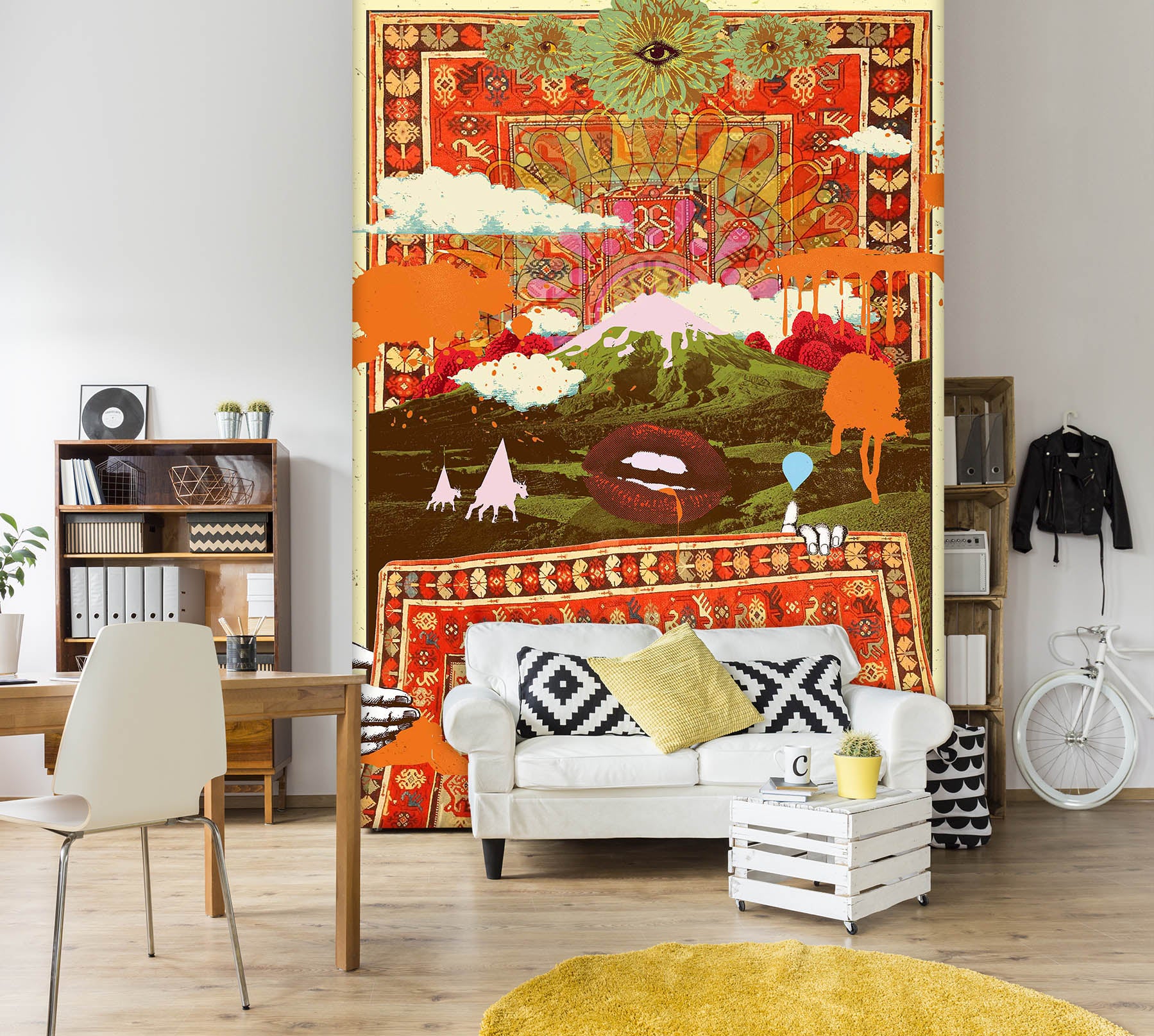 3D Morning Psychedelia 1409 Showdeer Wall Mural Wall Murals