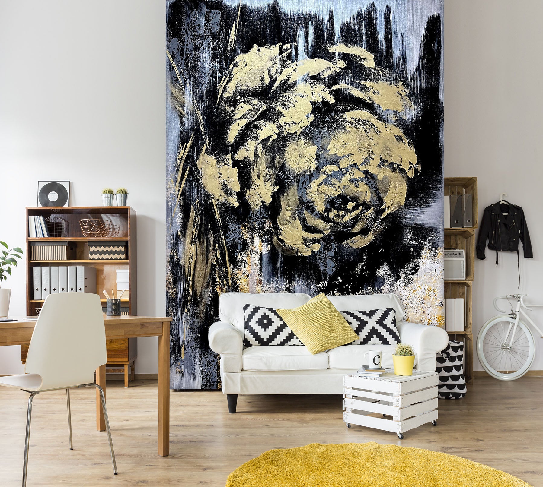 3D Vintage Black Flower 3122 Skromova Marina Wall Mural Wall Murals