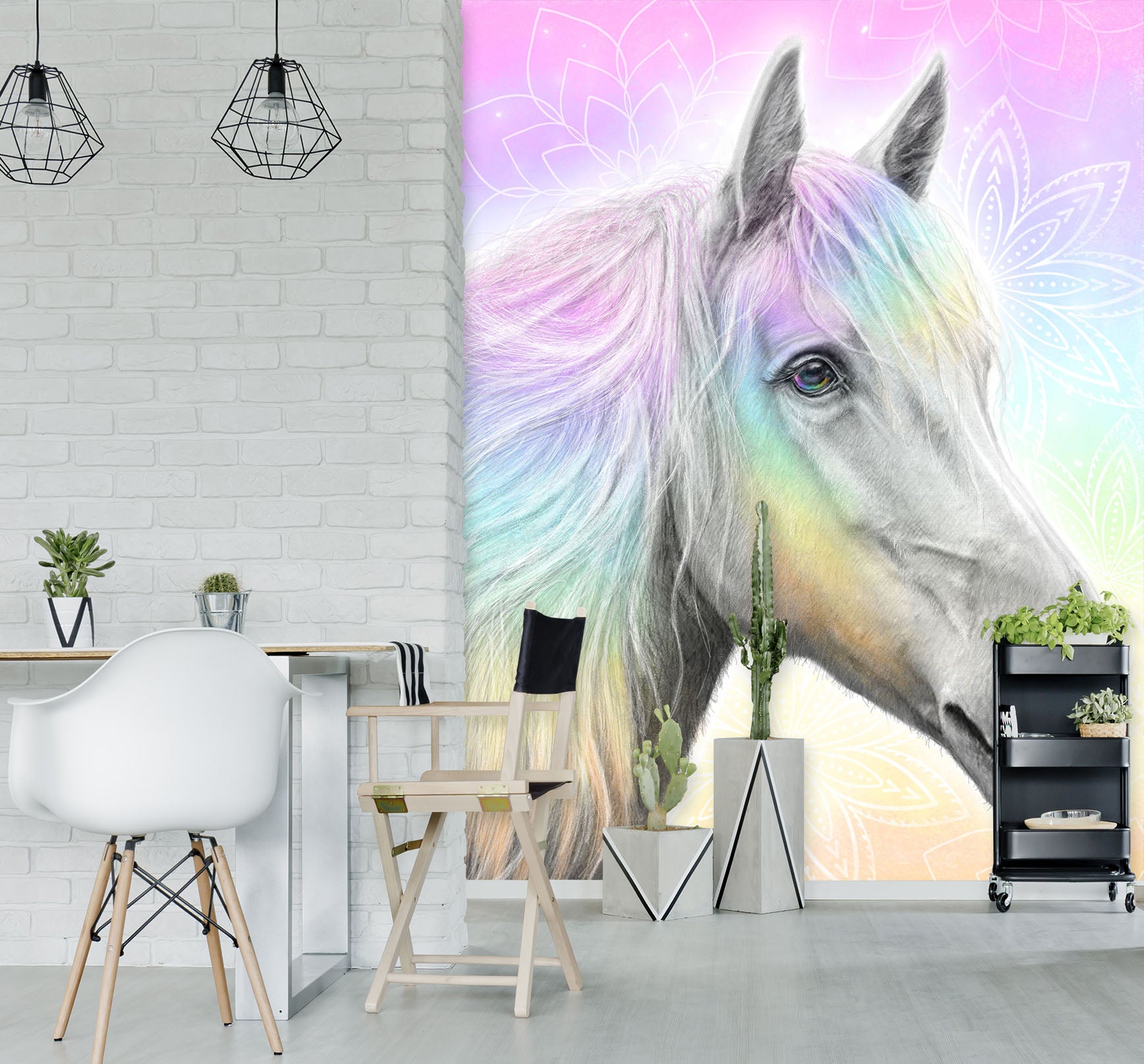 3D Rainbow Horse 8450 Sheena Pike Wall Mural Wall Murals