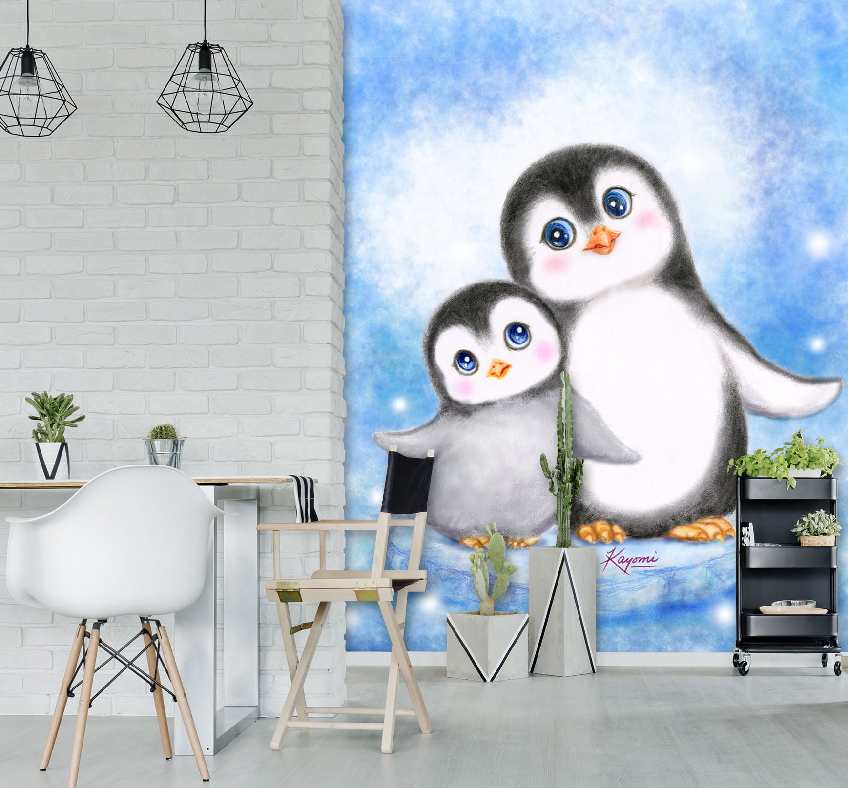3D Cute Penguin 5565 Kayomi Harai Wall Mural Wall Murals