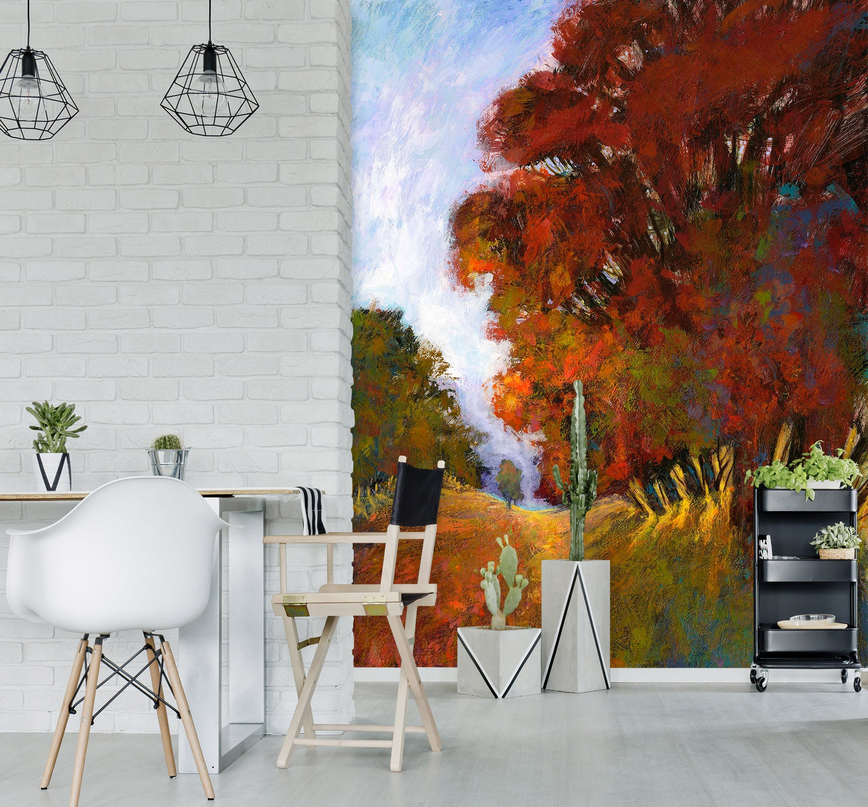 3D Oil Painting Autumn Tree 1549 Michael Tienhaara Wall Mural Wall Murals