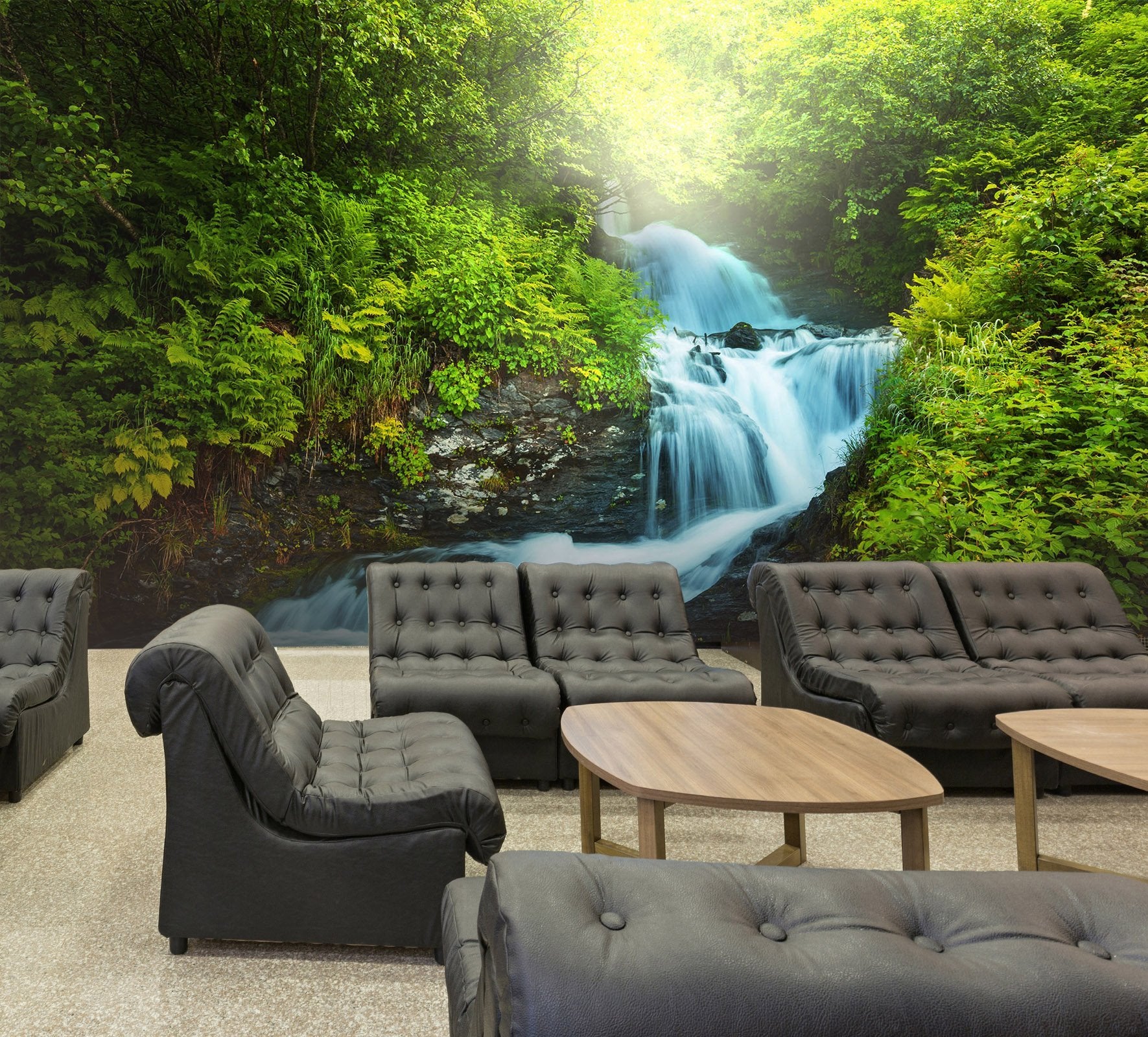 3D waterfall in the forest 25 Wall Murals Wallpaper AJ Wallpaper