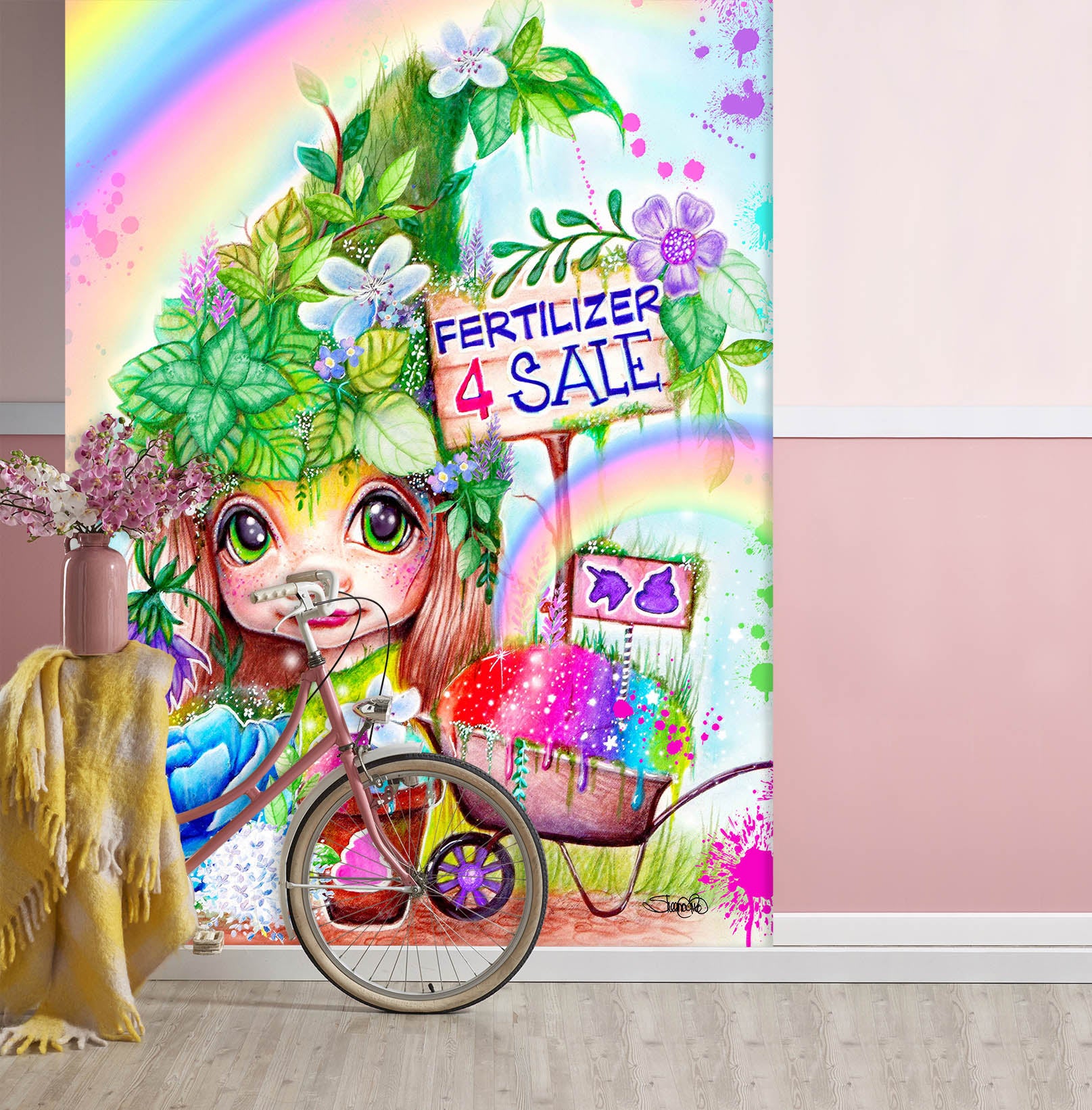 3D Rainbow Girl 8477 Sheena Pike Wall Mural Wall Murals