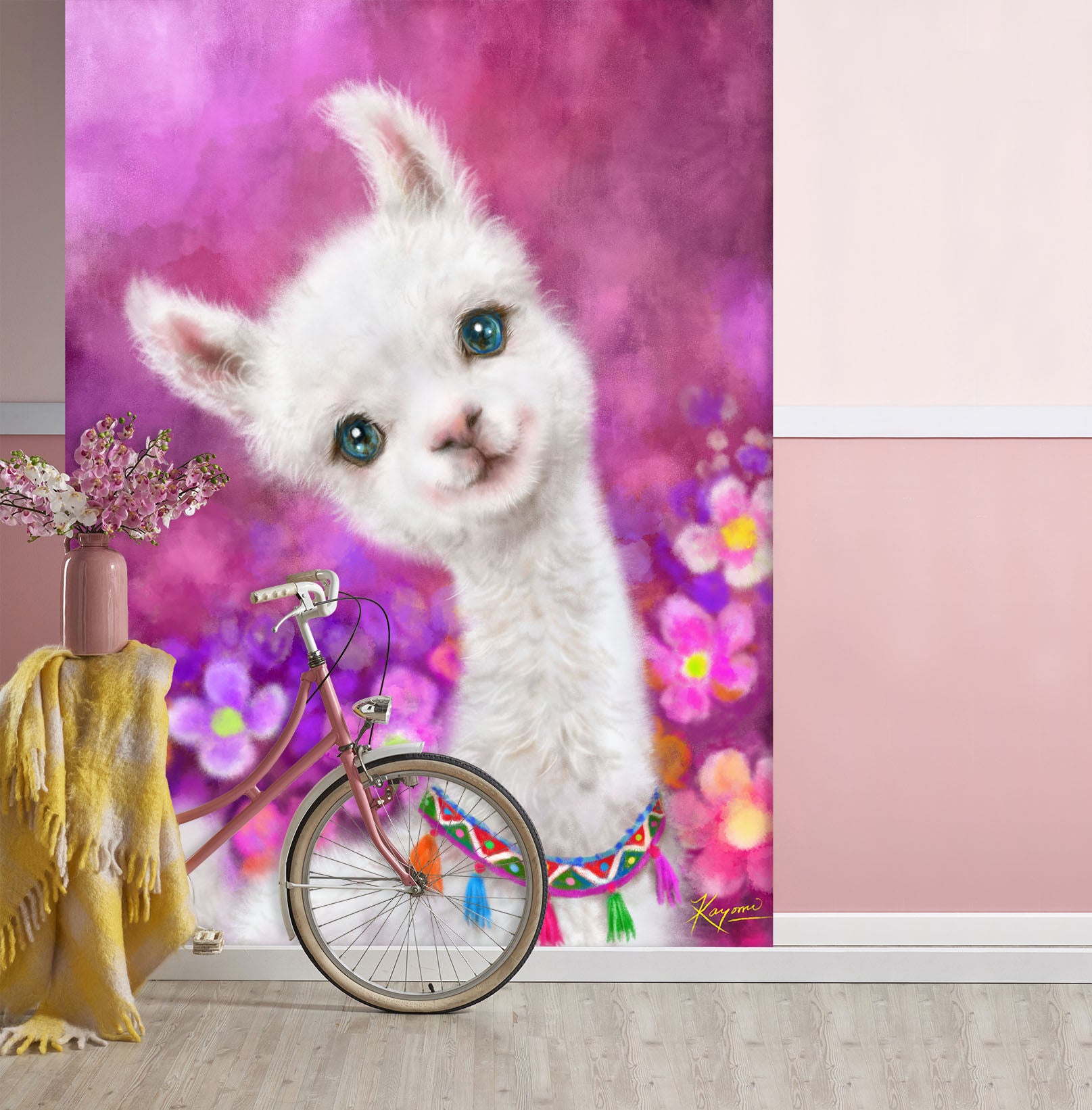 3D Petal Alpaca 5486 Kayomi Harai Wall Mural Wall Murals