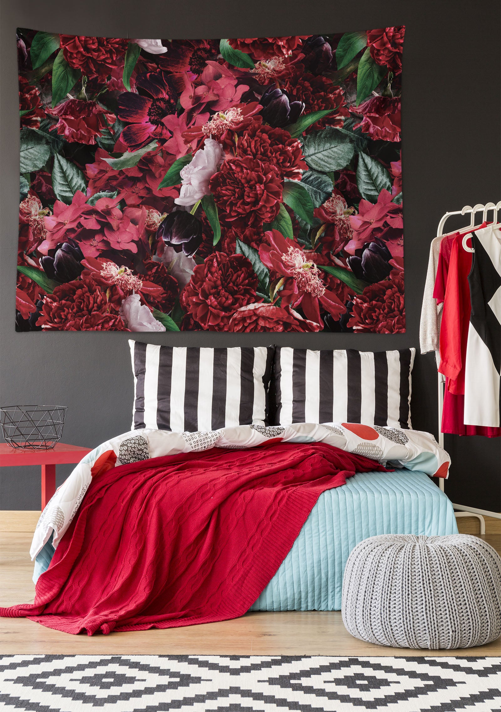 3D Red Flower 5333 Uta Naumann Tapestry Hanging Cloth Hang