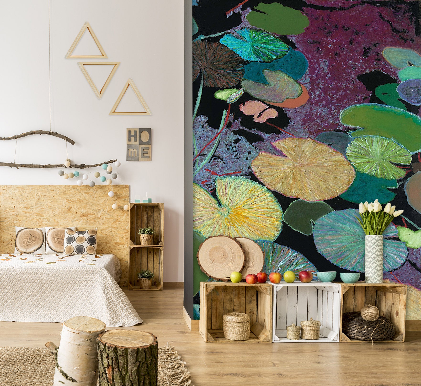 3D Lotus Pond 295 Allan P. Friedlander Wall Mural Wall Murals