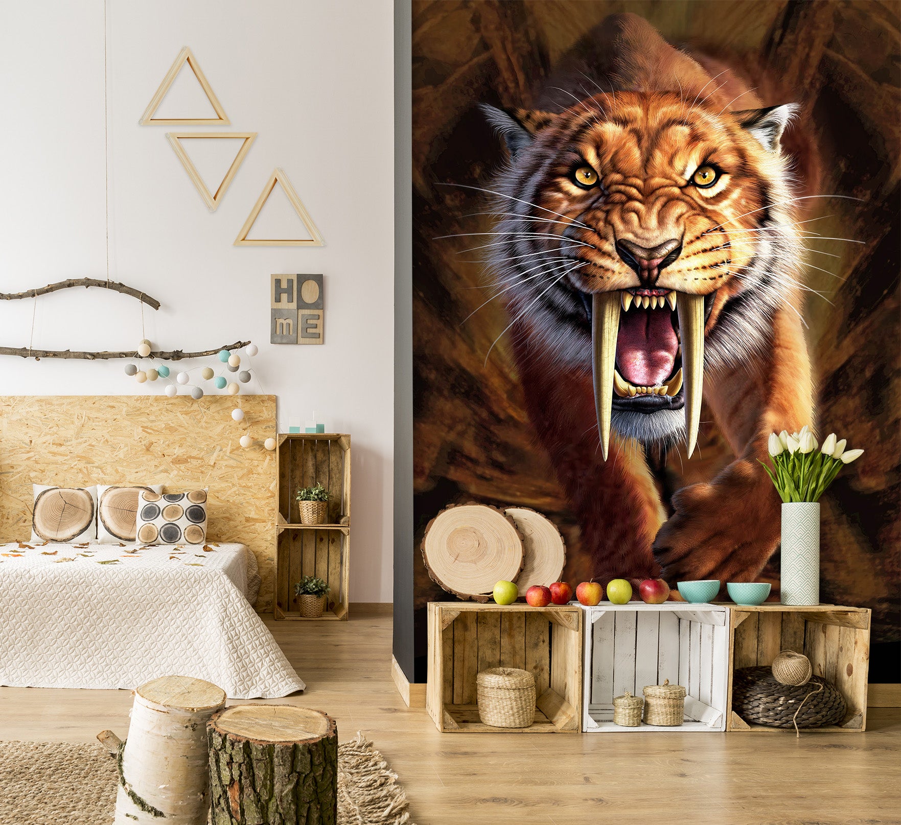 3D Sabertooth 1417 Jerry LoFaro Wall Mural Wall Murals