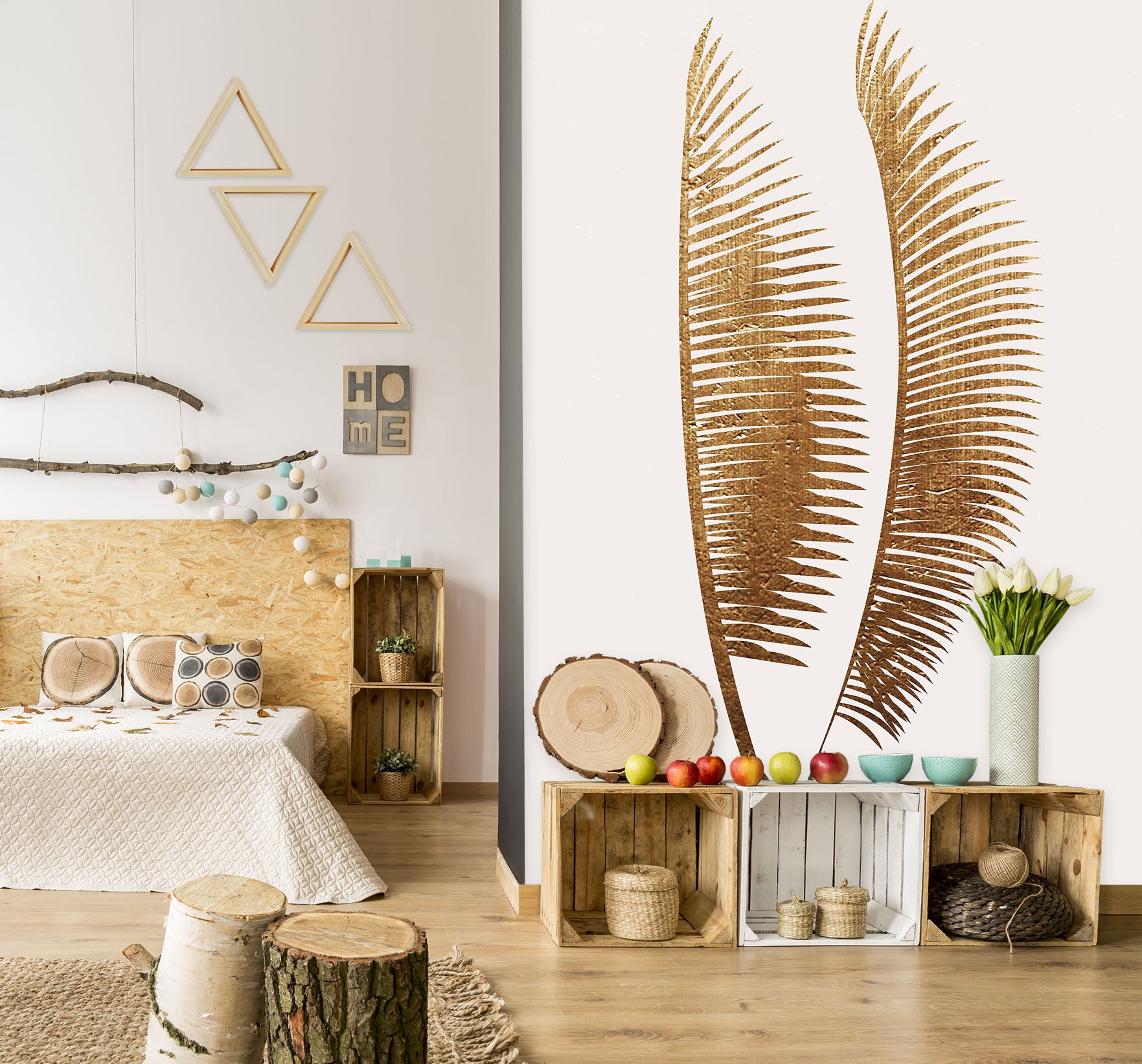 3D Yellow Leaves 1445 Boris Draschoff Wall Mural Wall Murals