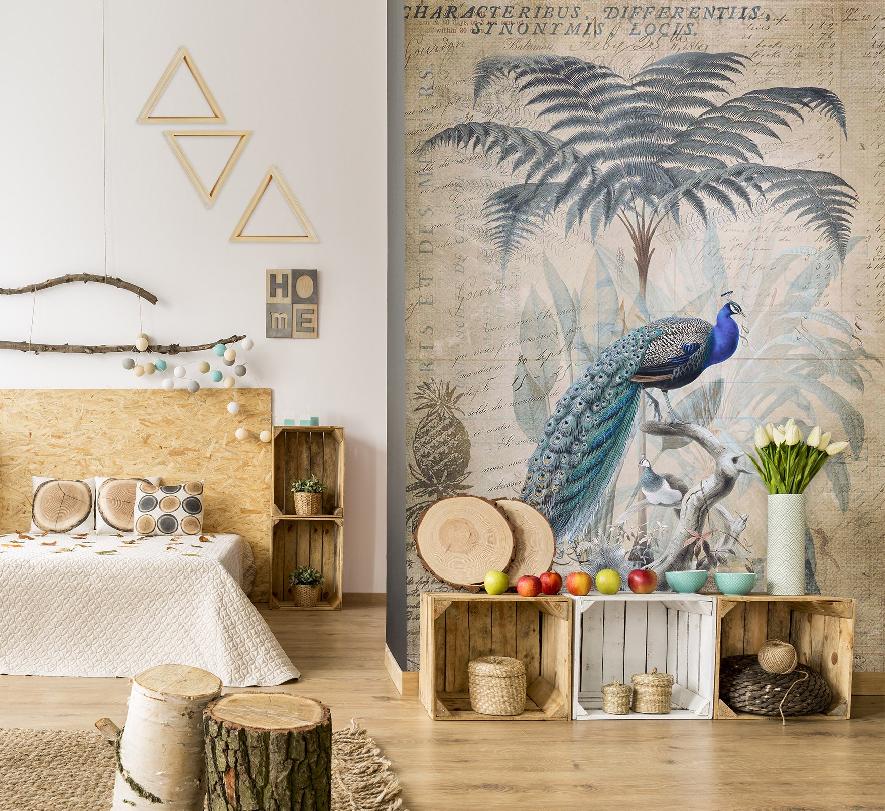 3D Forest Peacock 1028 Andrea haase Wall Mural Wall Murals