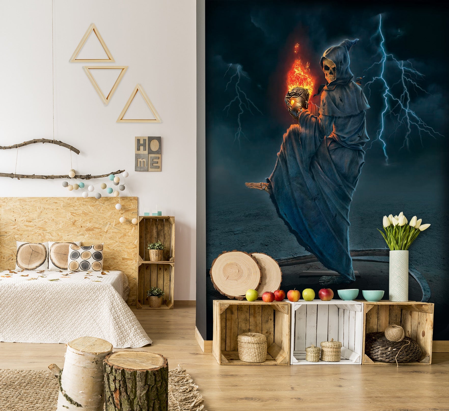 3D Hell WISP 1504 Wall Murals Exclusive Designer Vincent Wallpaper AJ Wallpaper