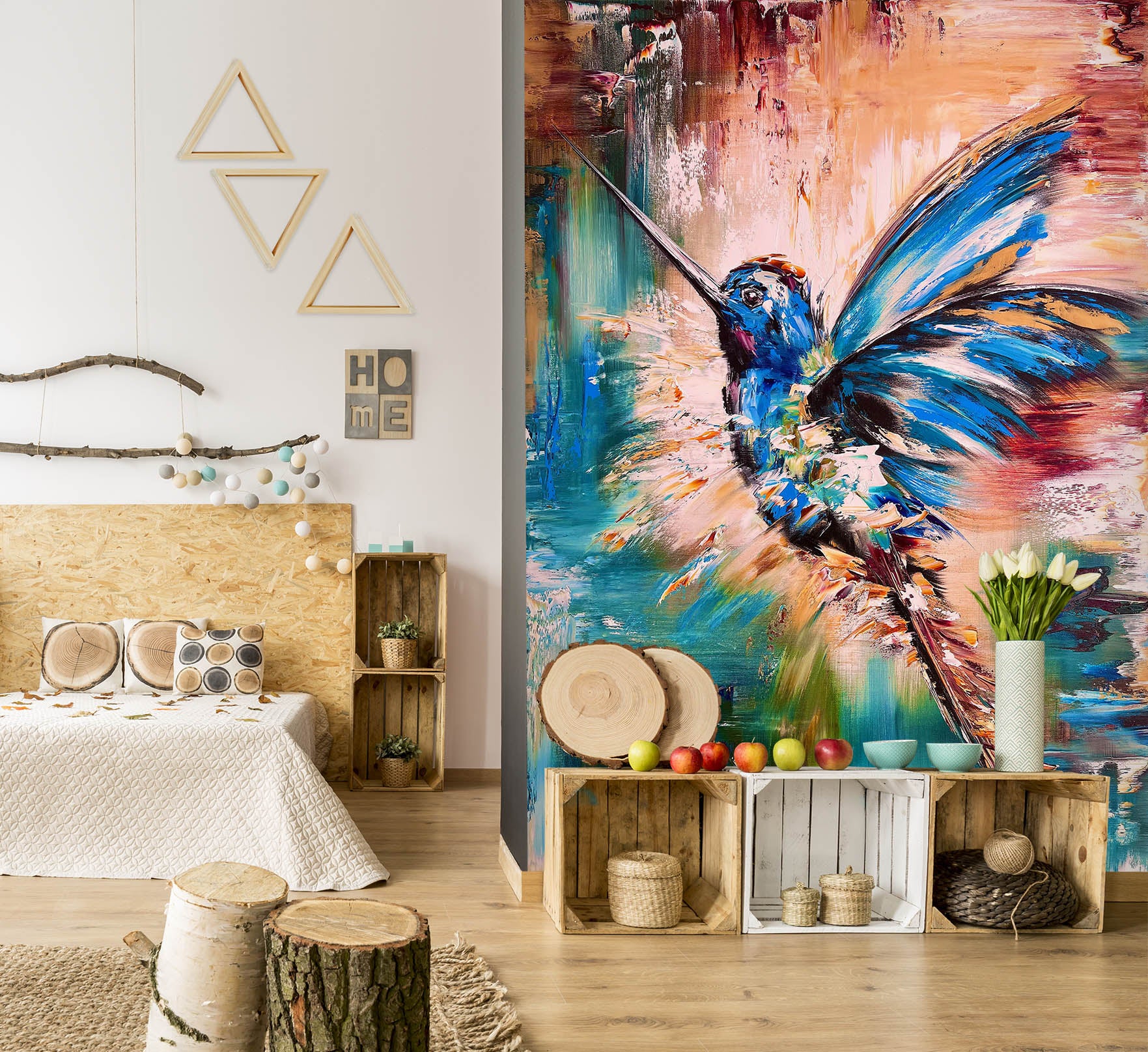 3D Painted Blue Bird 3117 Skromova Marina Wall Mural Wall Murals
