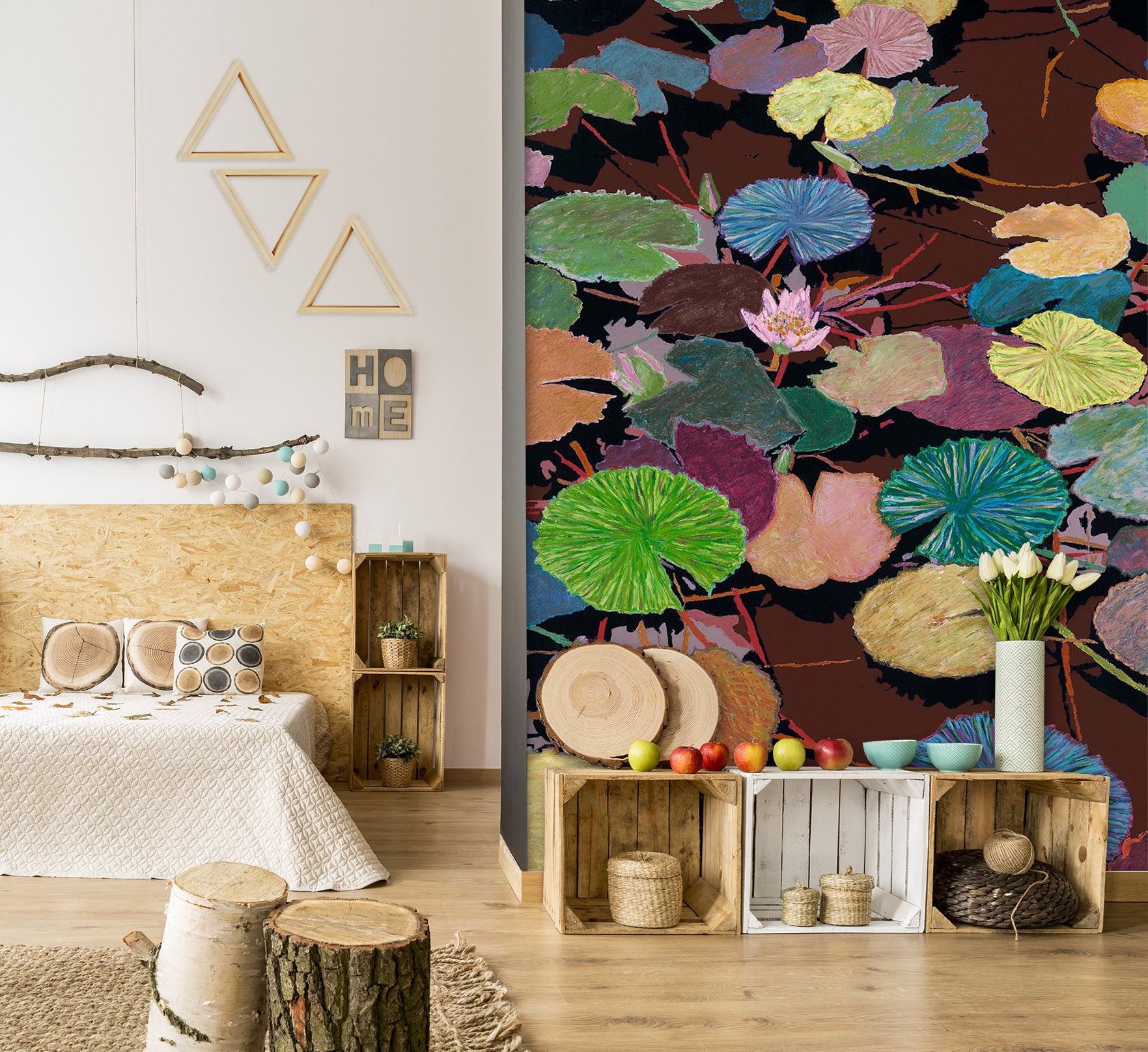 3D Color Lotus Leaf 267 Allan P. Friedlander Wall Mural Wall Murals