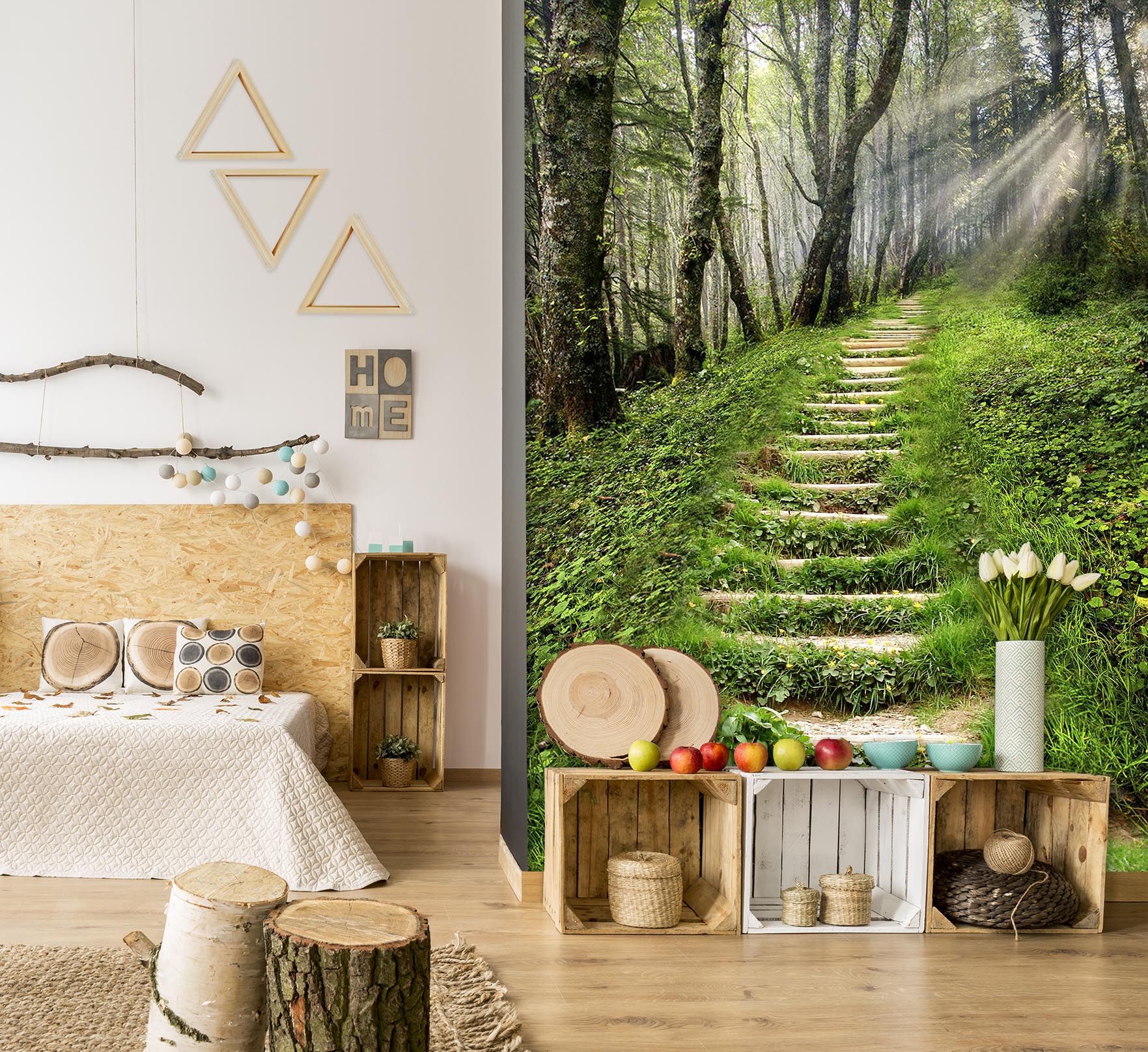 3D Stairway Woods 076 Wall Murals