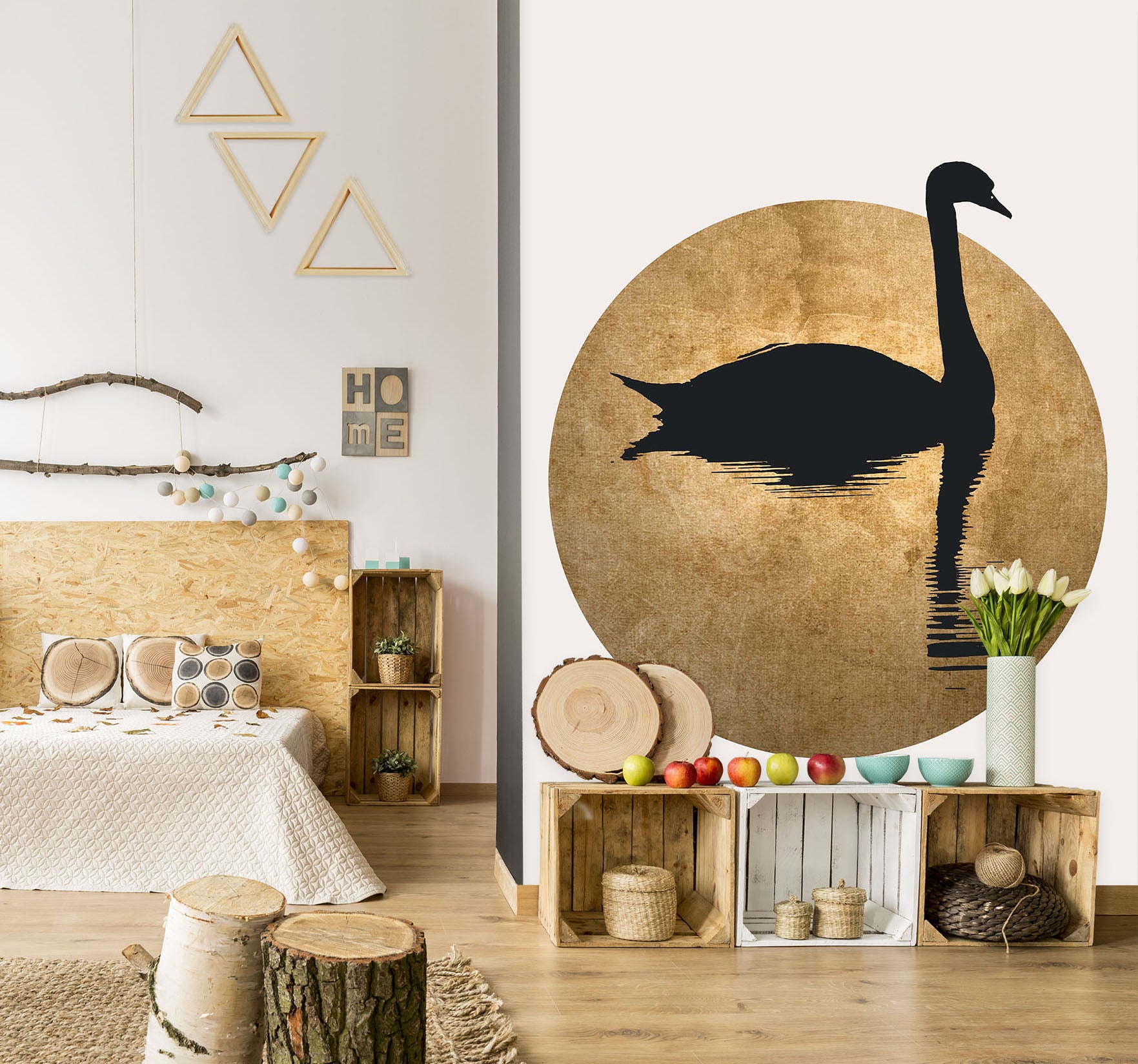 3D Swan Lake 1525 Boris Draschoff Wall Mural Wall Murals