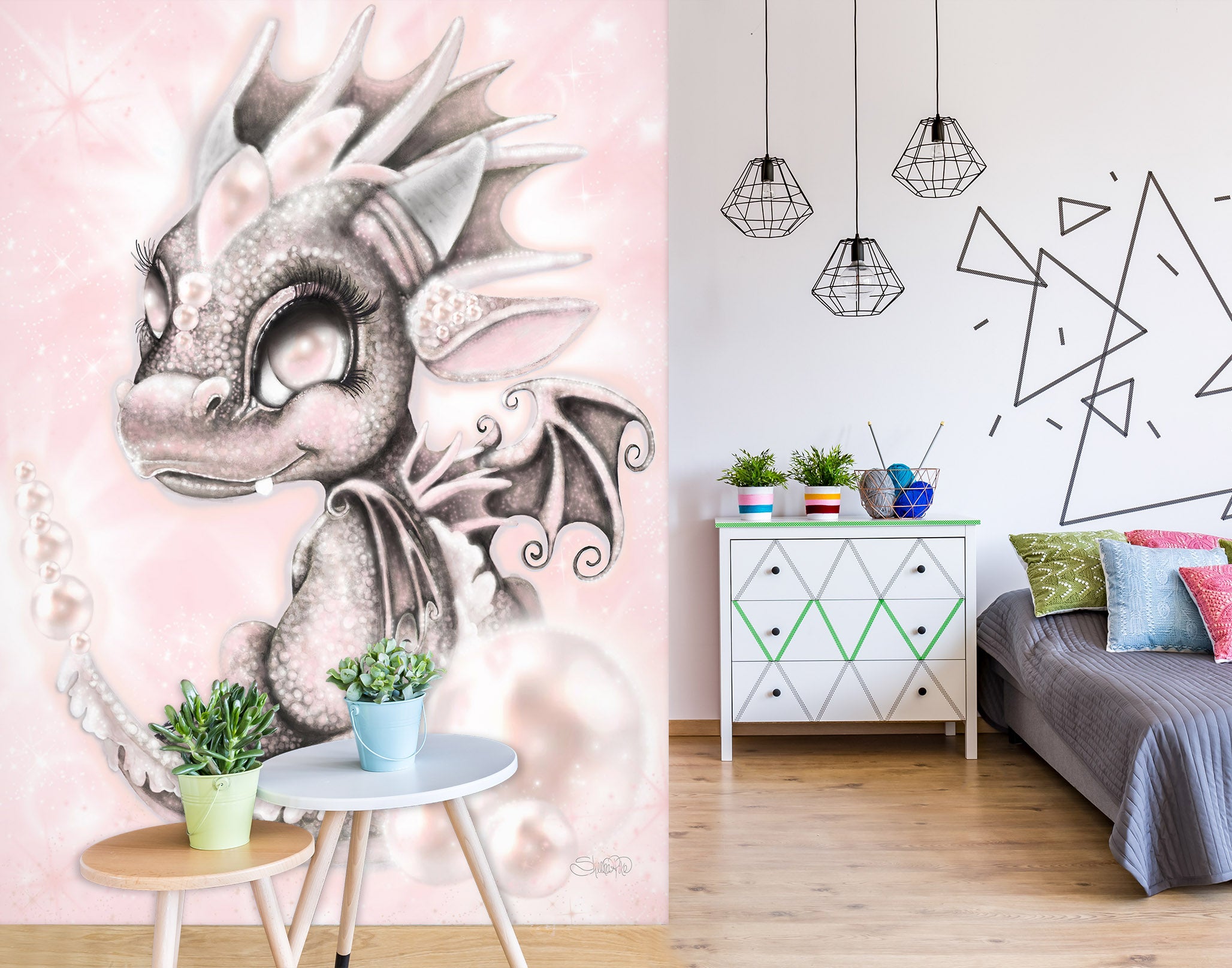 3D Gray Dragon 8437 Sheena Pike Wall Mural Wall Murals