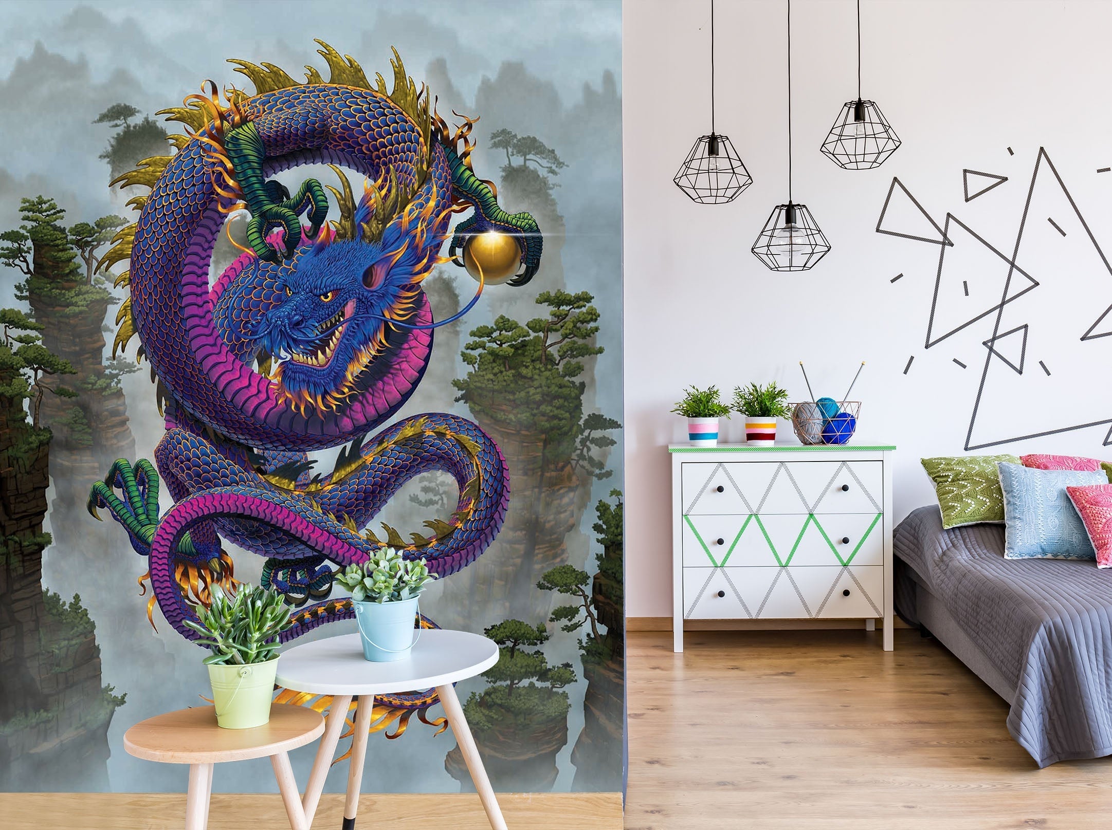 3D Purple Dragon 1518 Wall Murals Exclusive Designer Vincent Wallpaper AJ Wallpaper