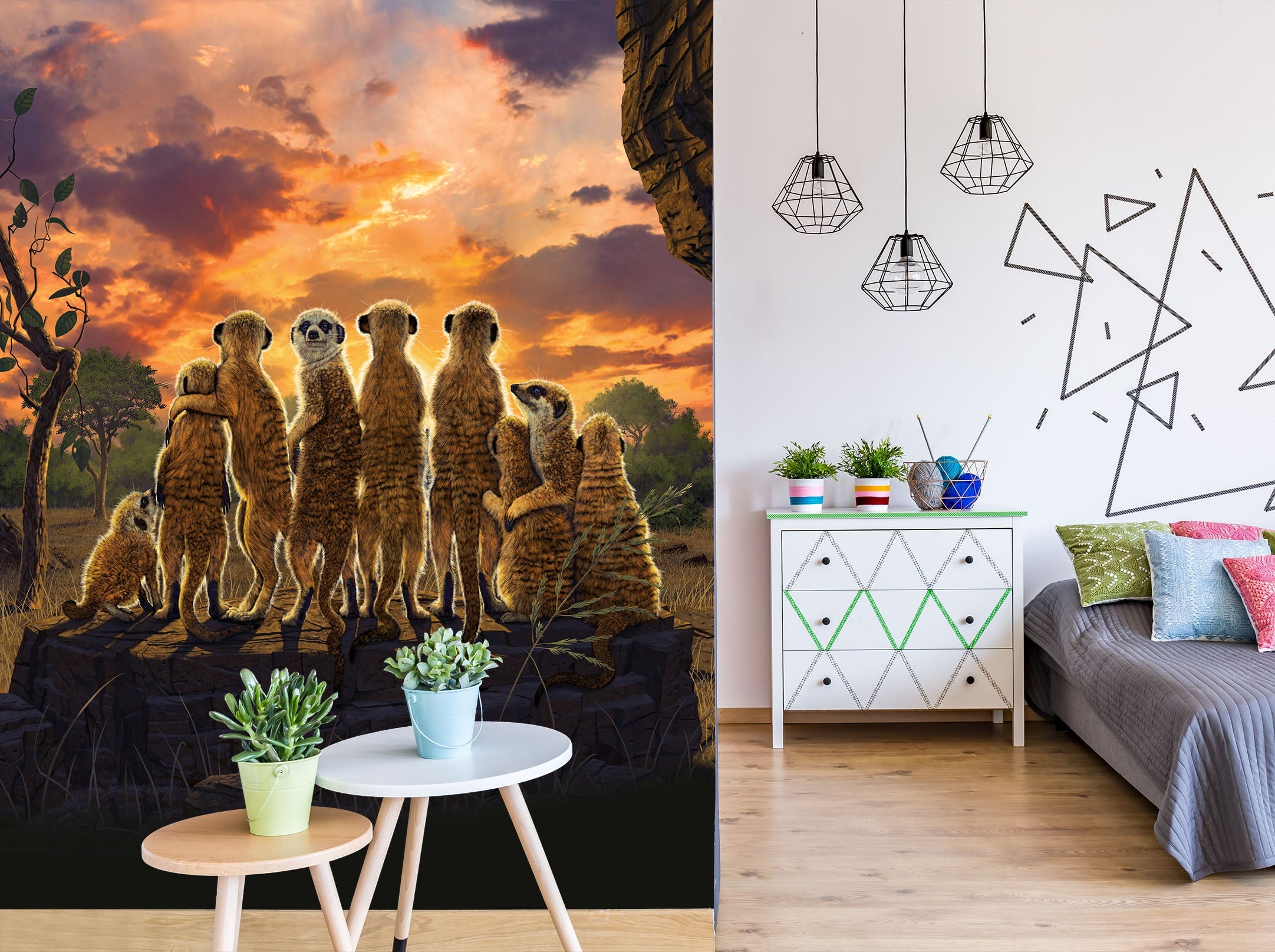 3D Meerkats Def 1530 Wall Murals Exclusive Designer Vincent Wallpaper AJ Wallpaper