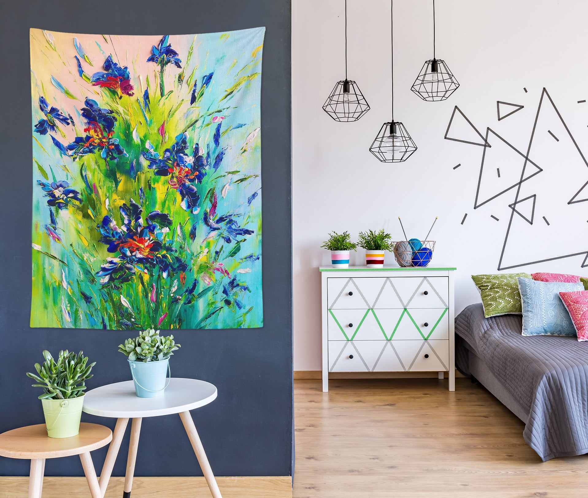 3D Blue Flower 3682 Skromova Marina Tapestry Hanging Cloth Hang