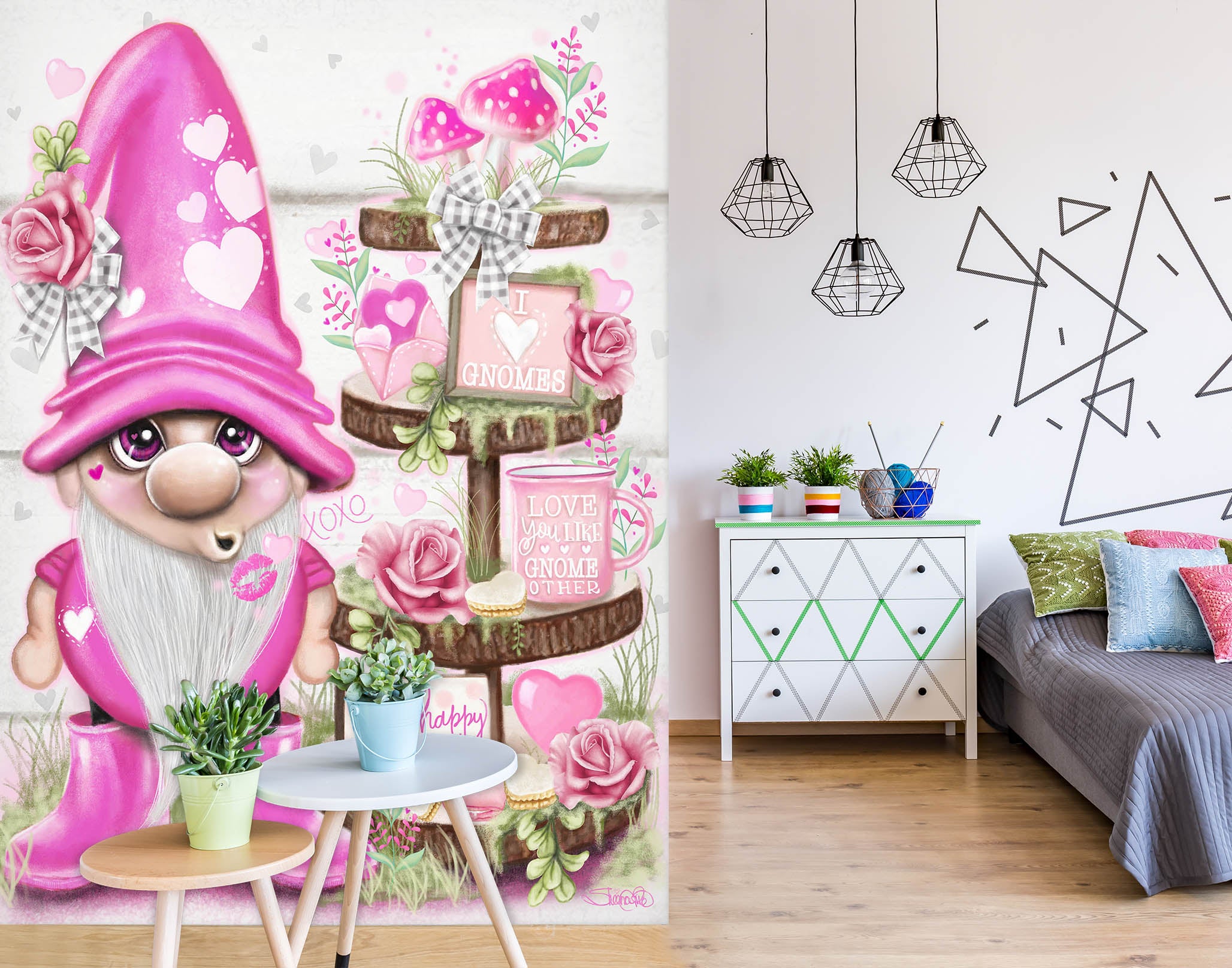 3D Pink Love Rose 8453 Sheena Pike Wall Mural Wall Murals