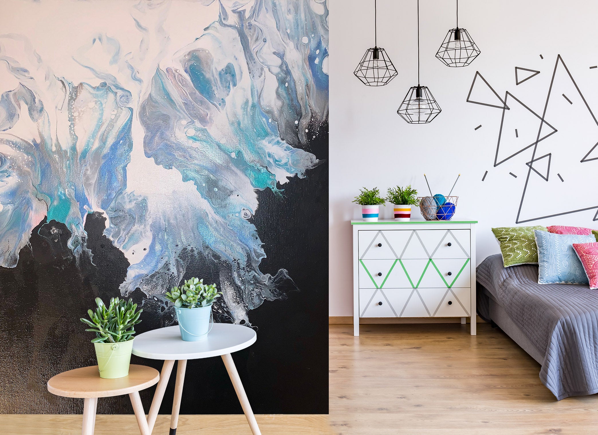 3D Light Blue Pattern 40035 Valerie Latrice Wall Mural Wall Murals