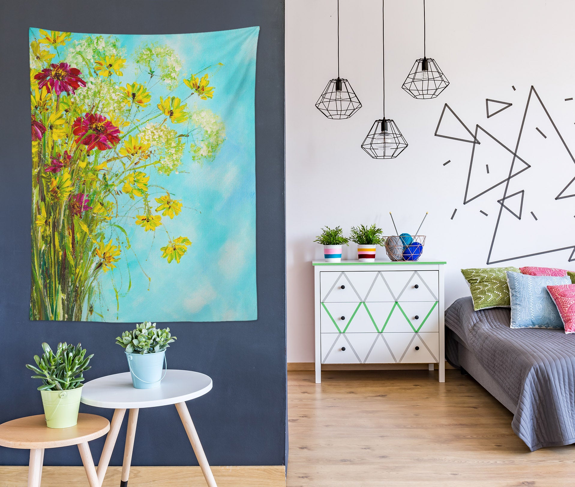 3D Yellow Flower 3551 Skromova Marina Tapestry Hanging Cloth Hang