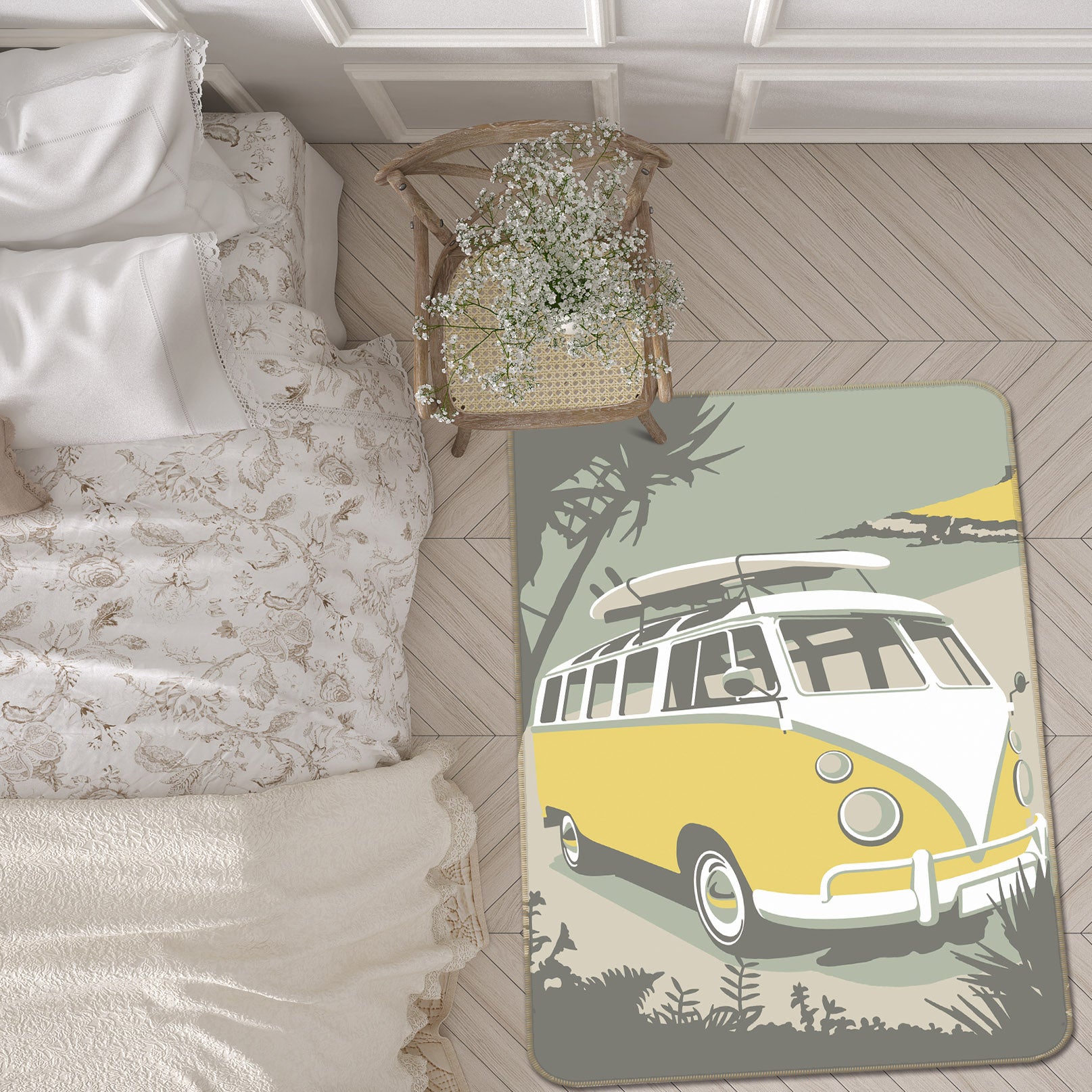 3D St Ives Camper 1155 Steve Read Rug Non Slip Rug Mat