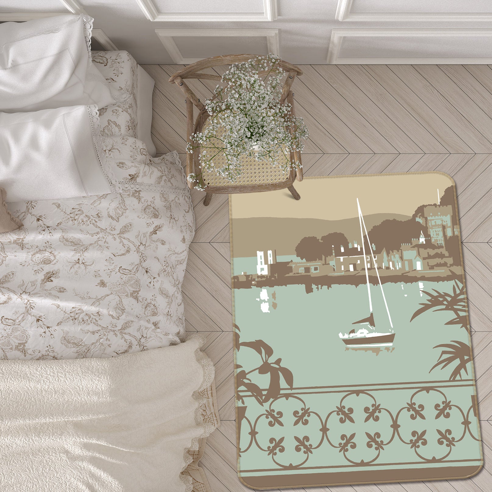 3D Sandbanks Balcony 1140 Steve Read Rug Non Slip Rug Mat