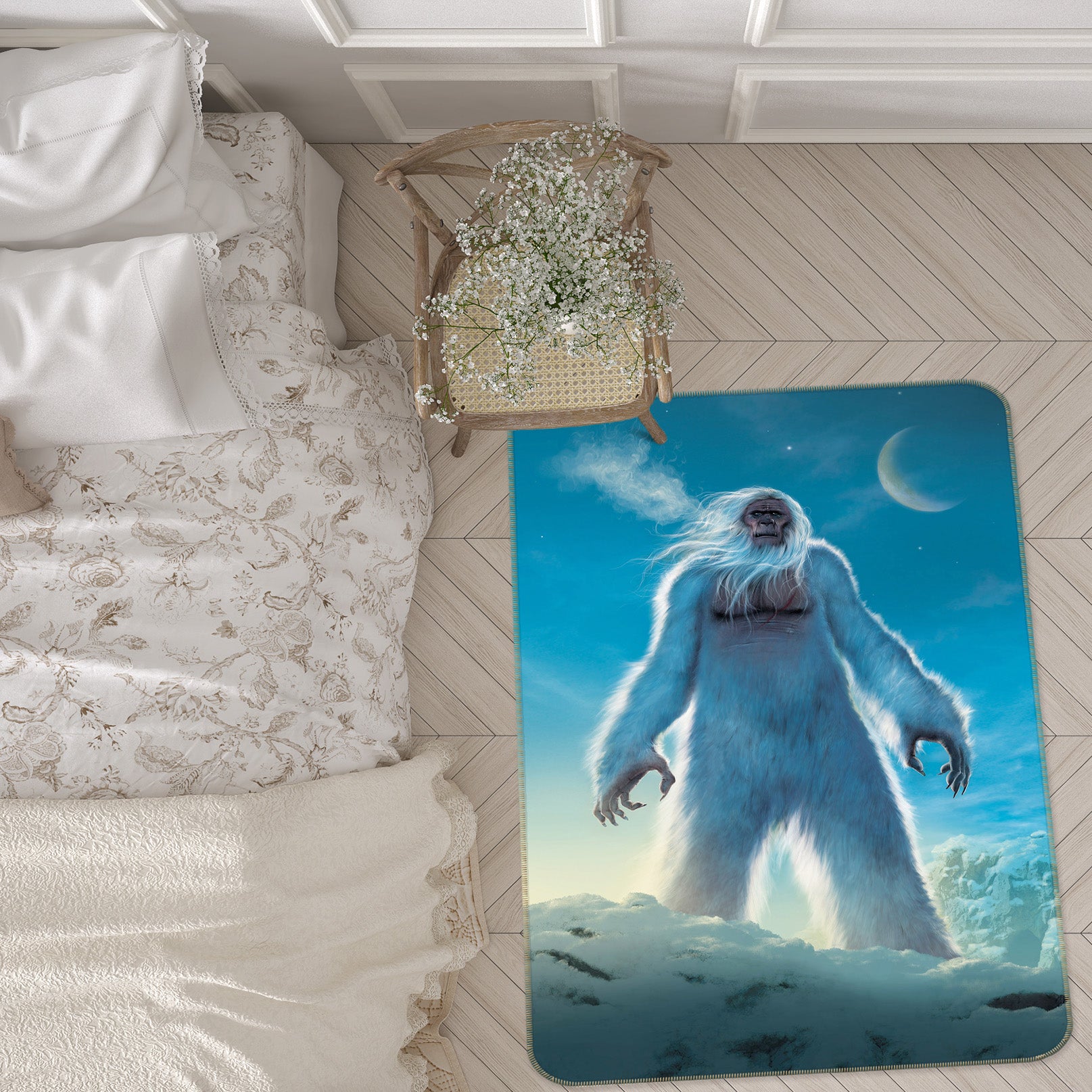 3D Yeti 1090 Vincent Hie Rug Non Slip Rug Mat