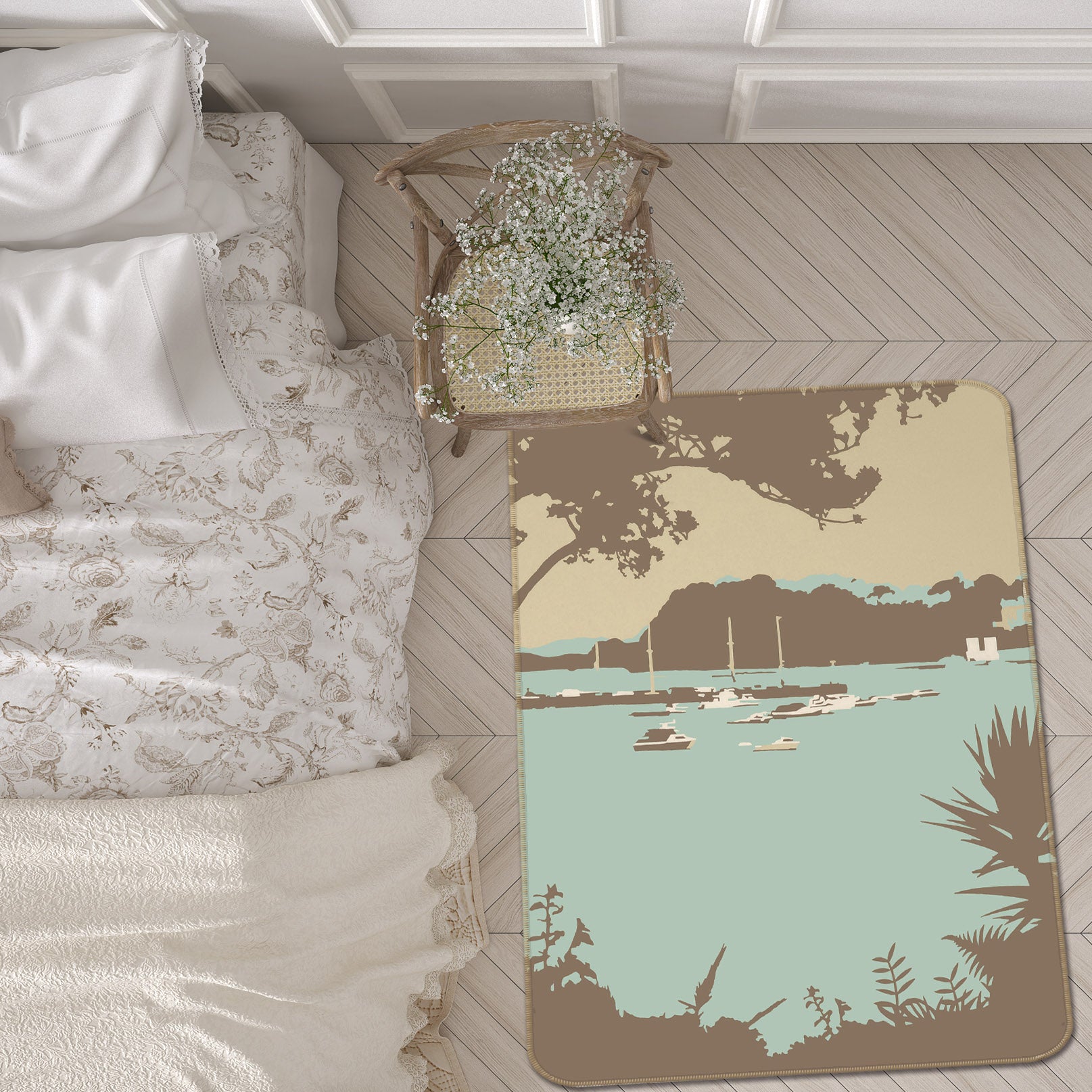 3D Sandbanks Brownsea Island 1138 Steve Read Rug Non Slip Rug Mat