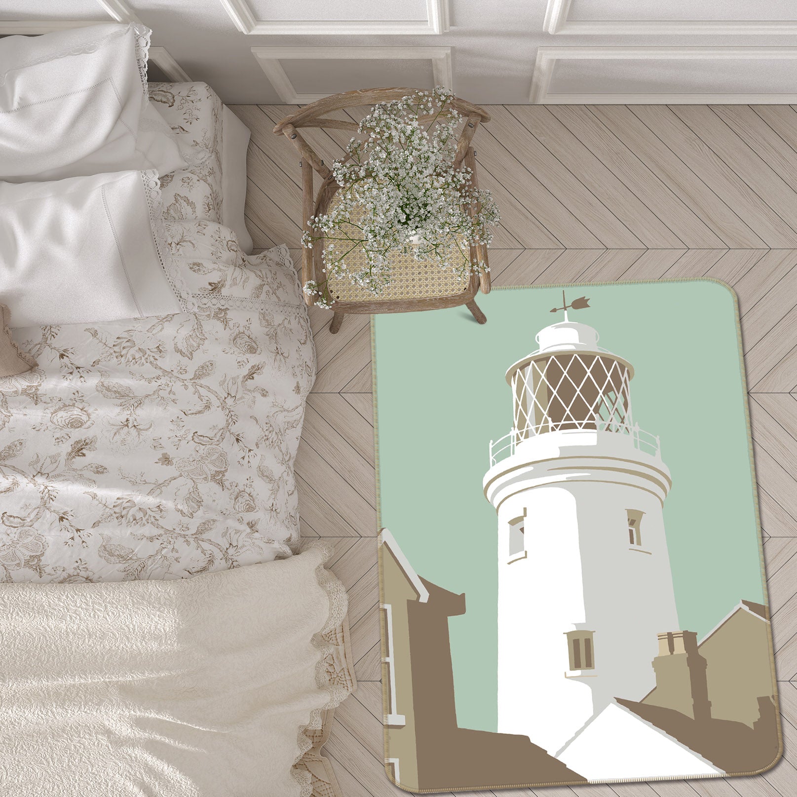 3D Southwold Lighthouse 1150 Steve Read Rug Non Slip Rug Mat