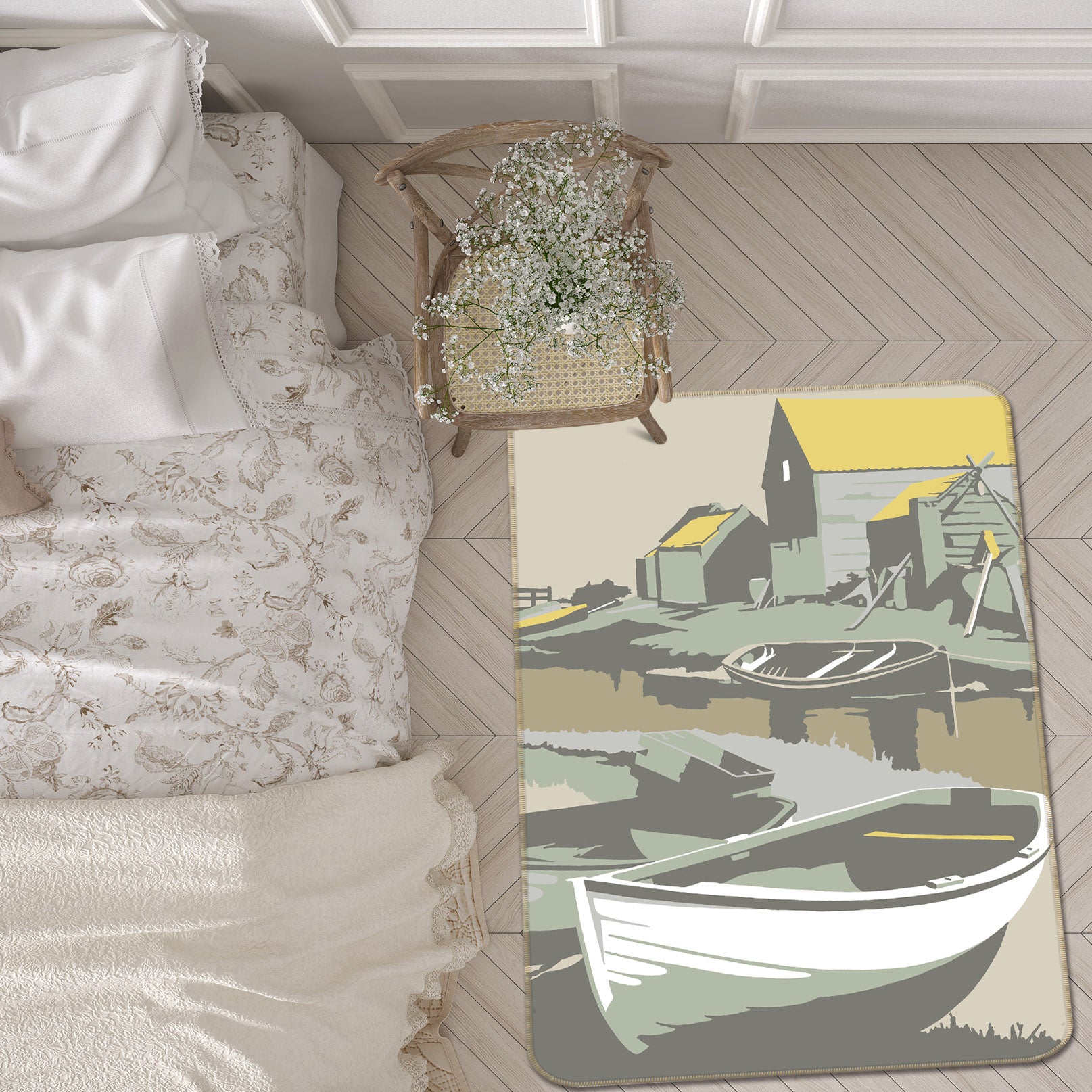 3D Southwold Harbour 1148 Steve Read Rug Non Slip Rug Mat