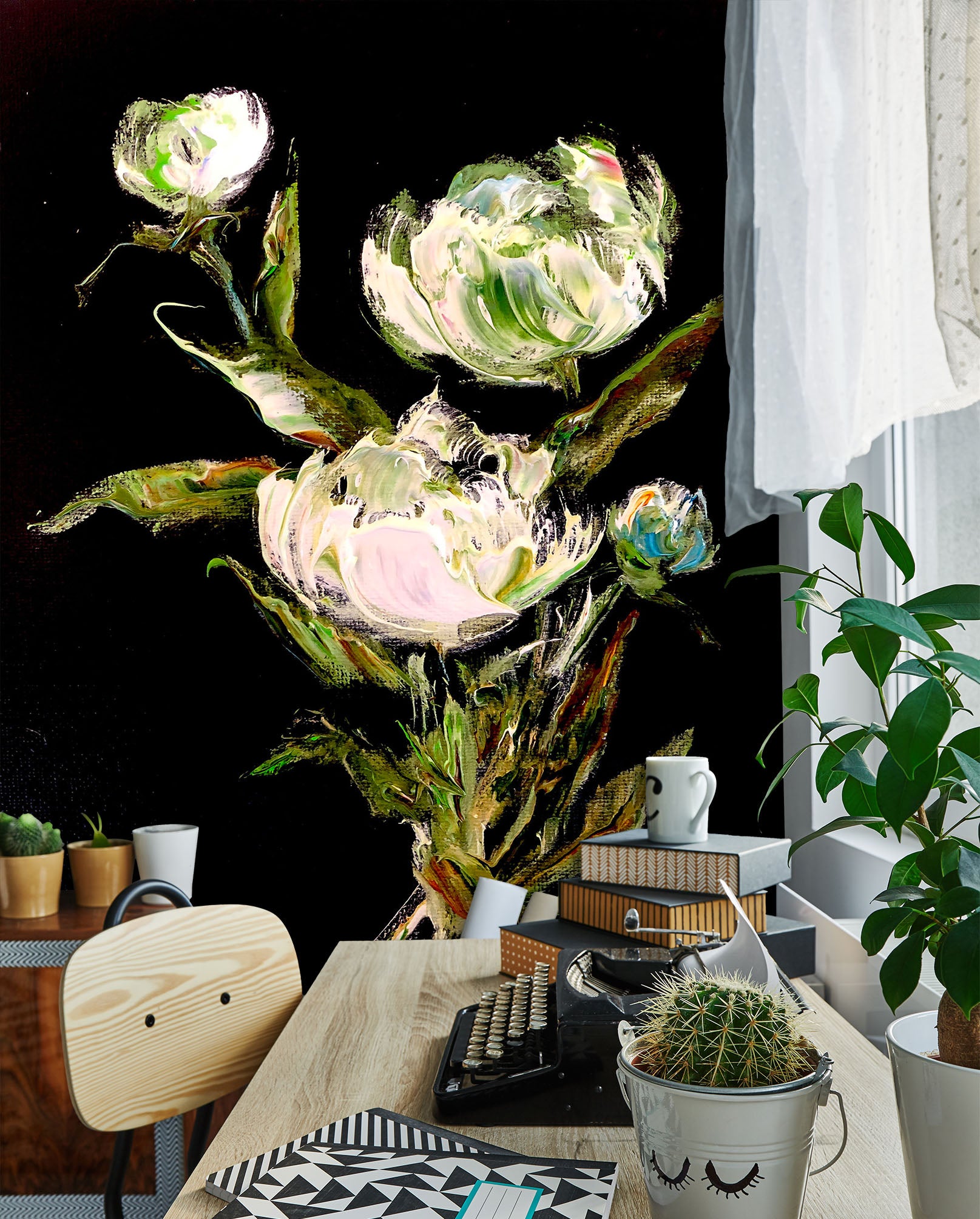 3D Hand Painted Flowers 290 Skromova Marina Wall Mural Wall Murals