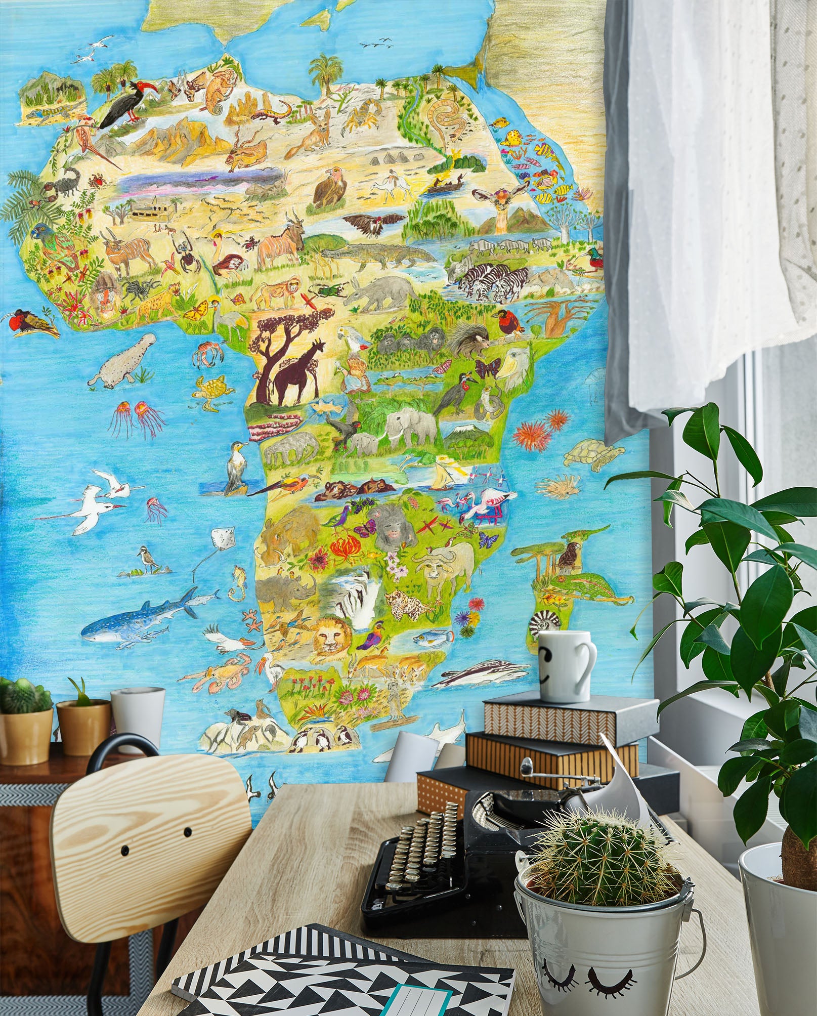 3D Africa Map 1399 Michael Sewell Wall Mural Wall Murals
