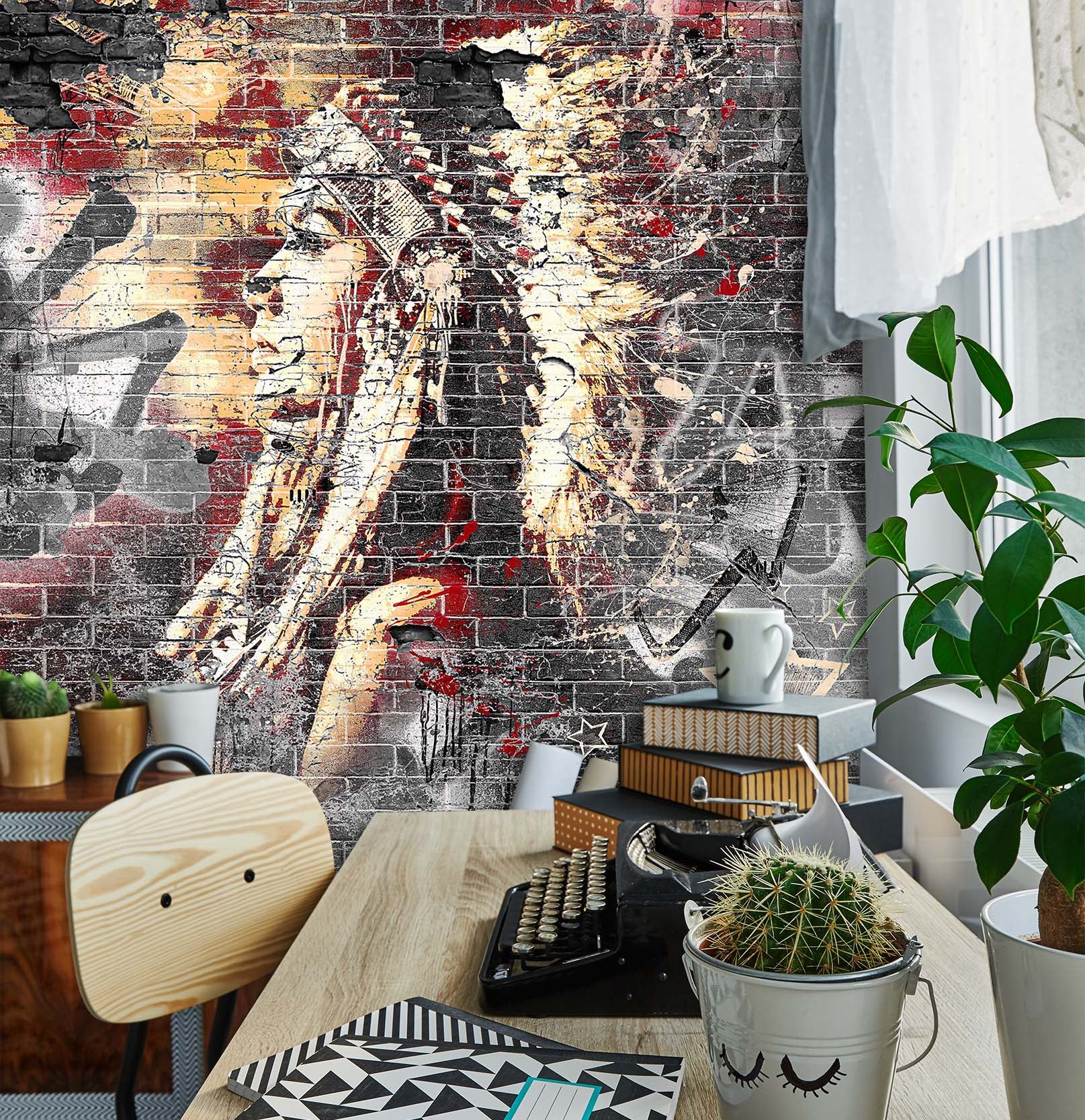 3D Graffiti Woman 044 Wall Murals