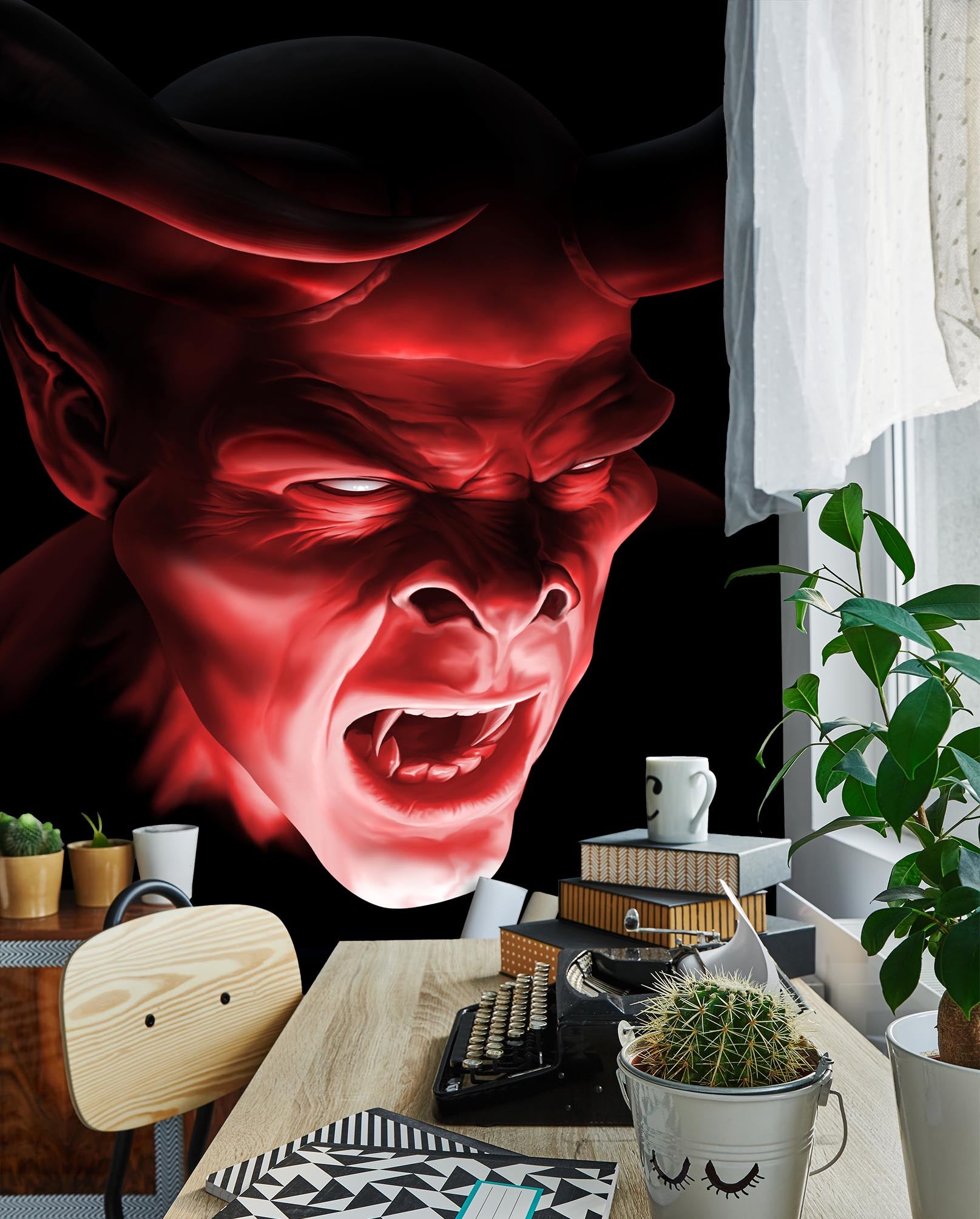 3D Red Monster 5028 Tom Wood Wall Mural Wall Murals