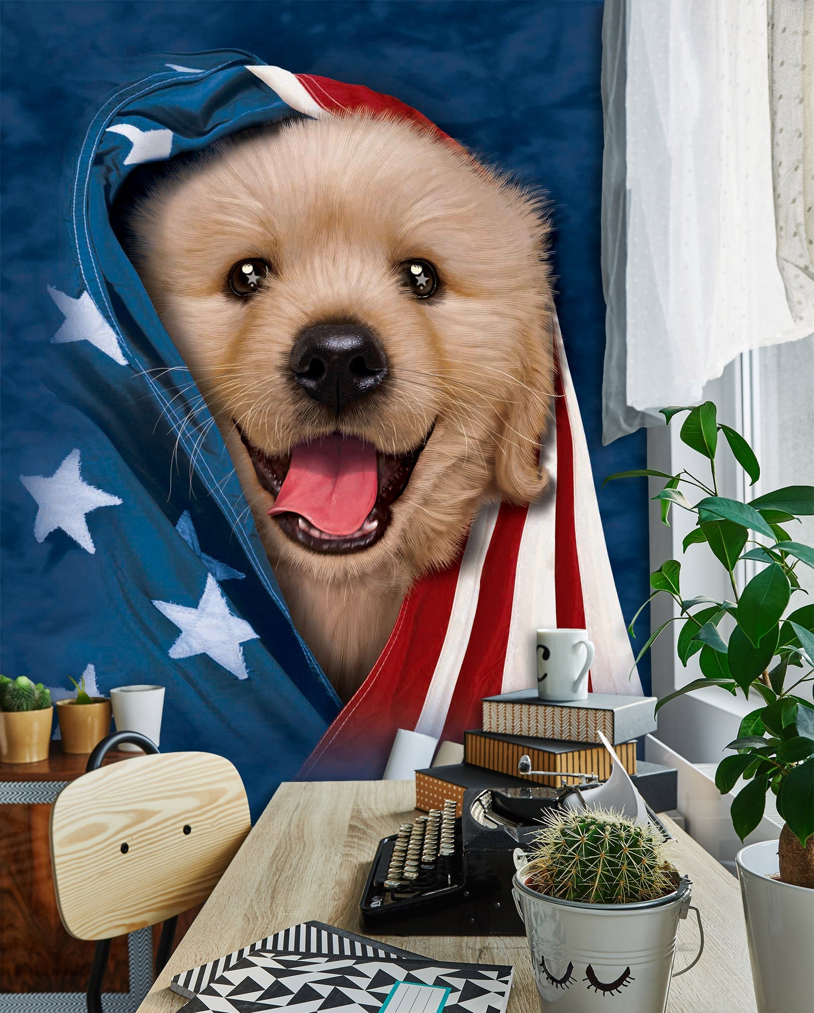 3D Cute Dog 1401 Wall Murals Exclusive Designer Vincent Wallpaper AJ Wallpaper
