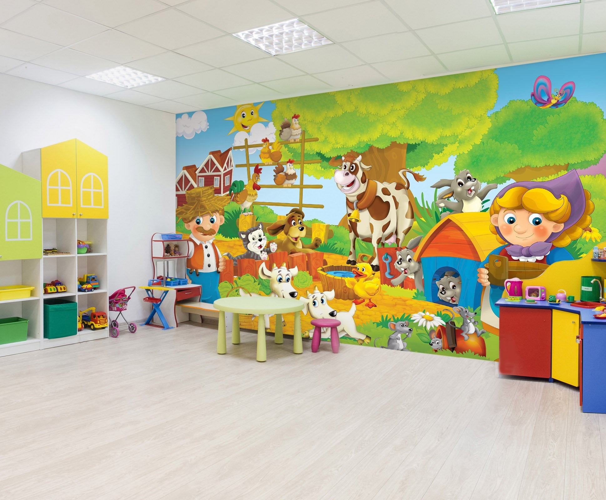 3D Cartoon Duck Dog 005 Wall Murals Wallpaper AJ Wallpaper 2