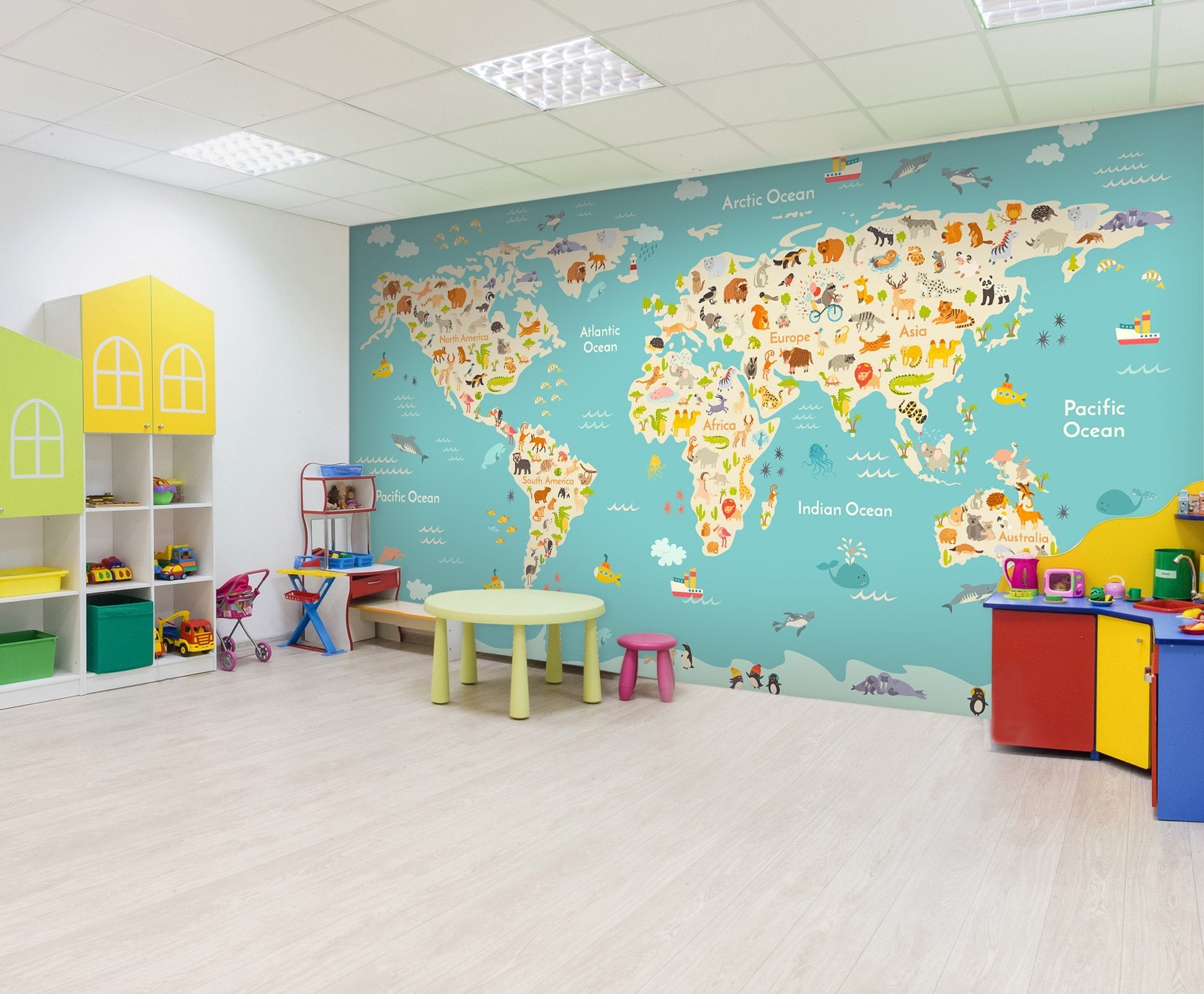 3D Cartoon world map 12 Wall Murals Wallpaper AJ Wallpaper 2