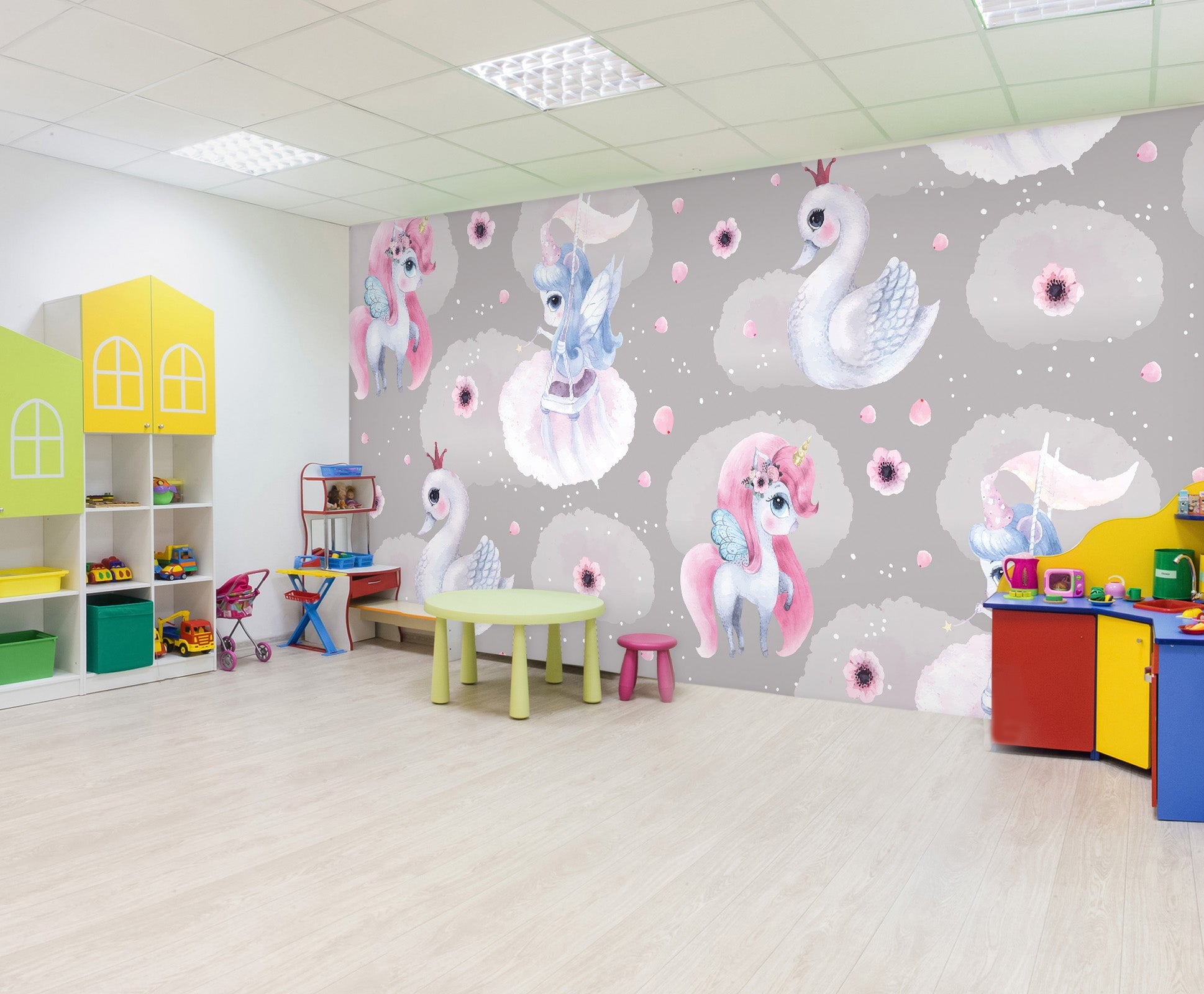 3D Cute Unicorn 043 Wall Murals Wallpaper AJ Wallpaper 2