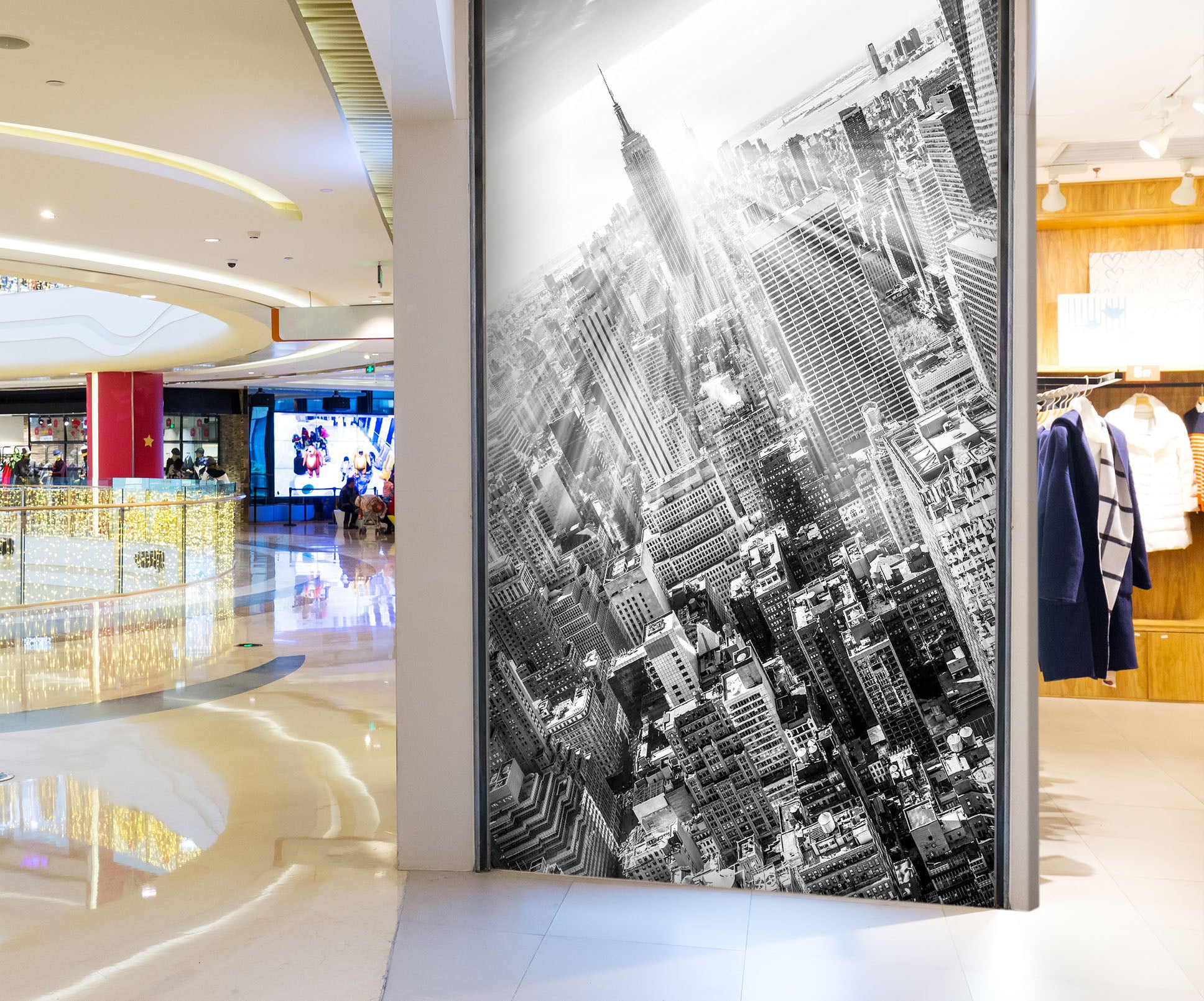 3D Black Building 121 Wall Murals