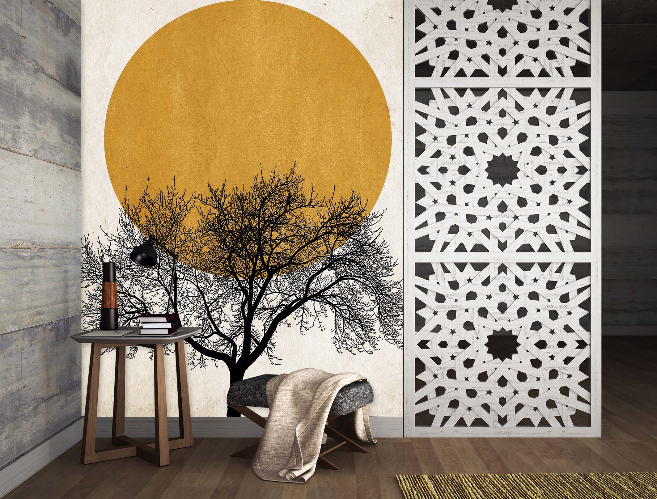 3D Twig Moon 1428 Boris Draschoff Wall Mural Wall Murals