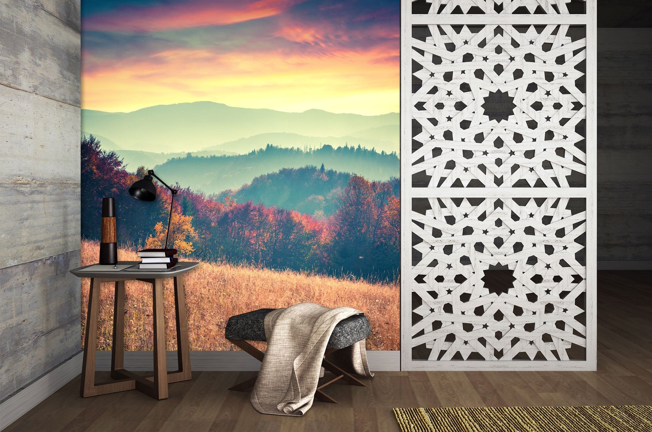 3D Sunset Field 108 Wall Murals Wallpaper AJ Wallpaper
