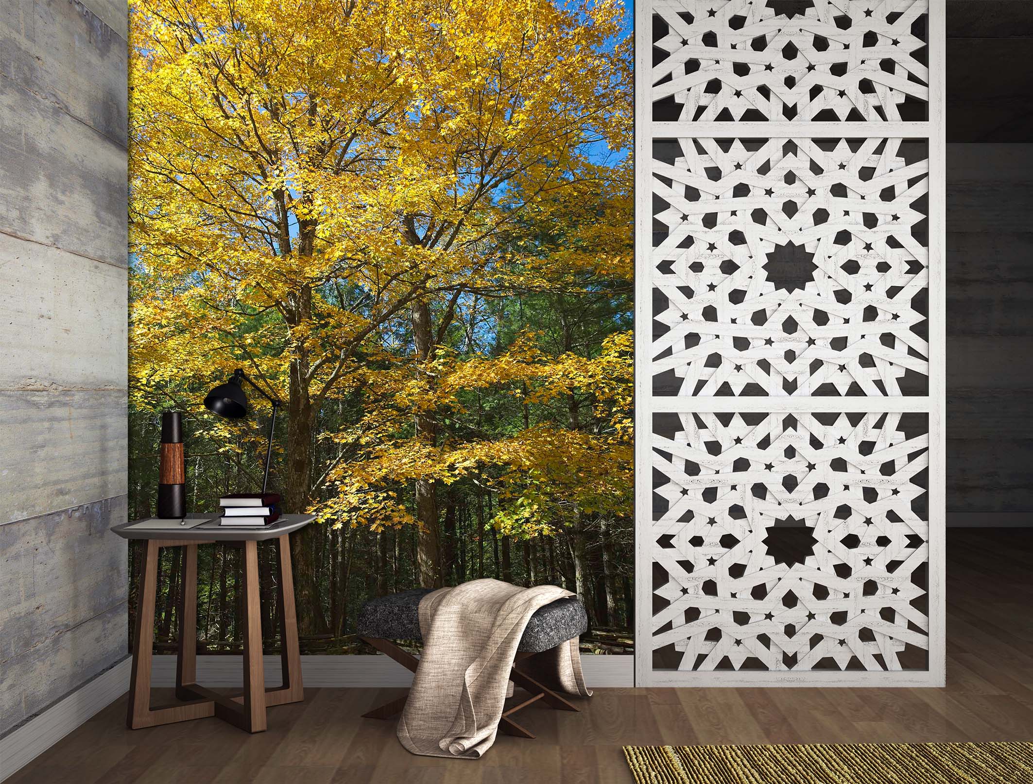3D Sunny Forest 1401 Kathy Barefield Wall Mural Wall Murals