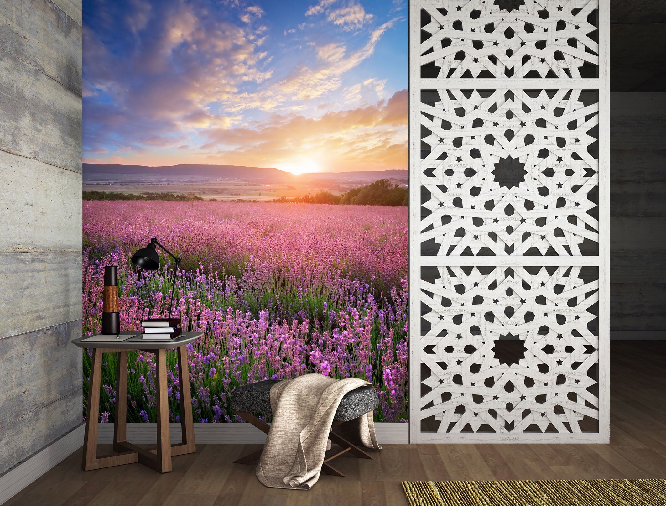 3D Lavender Bushes 57151 Wall Murals