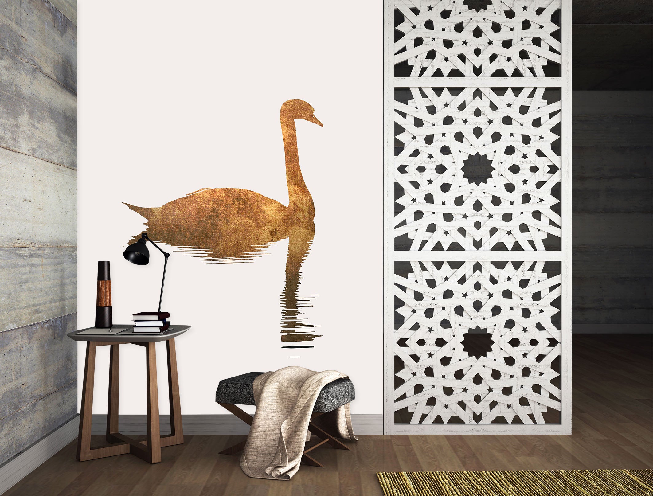 3D Lonely Swan 1526 Boris Draschoff Wall Mural Wall Murals